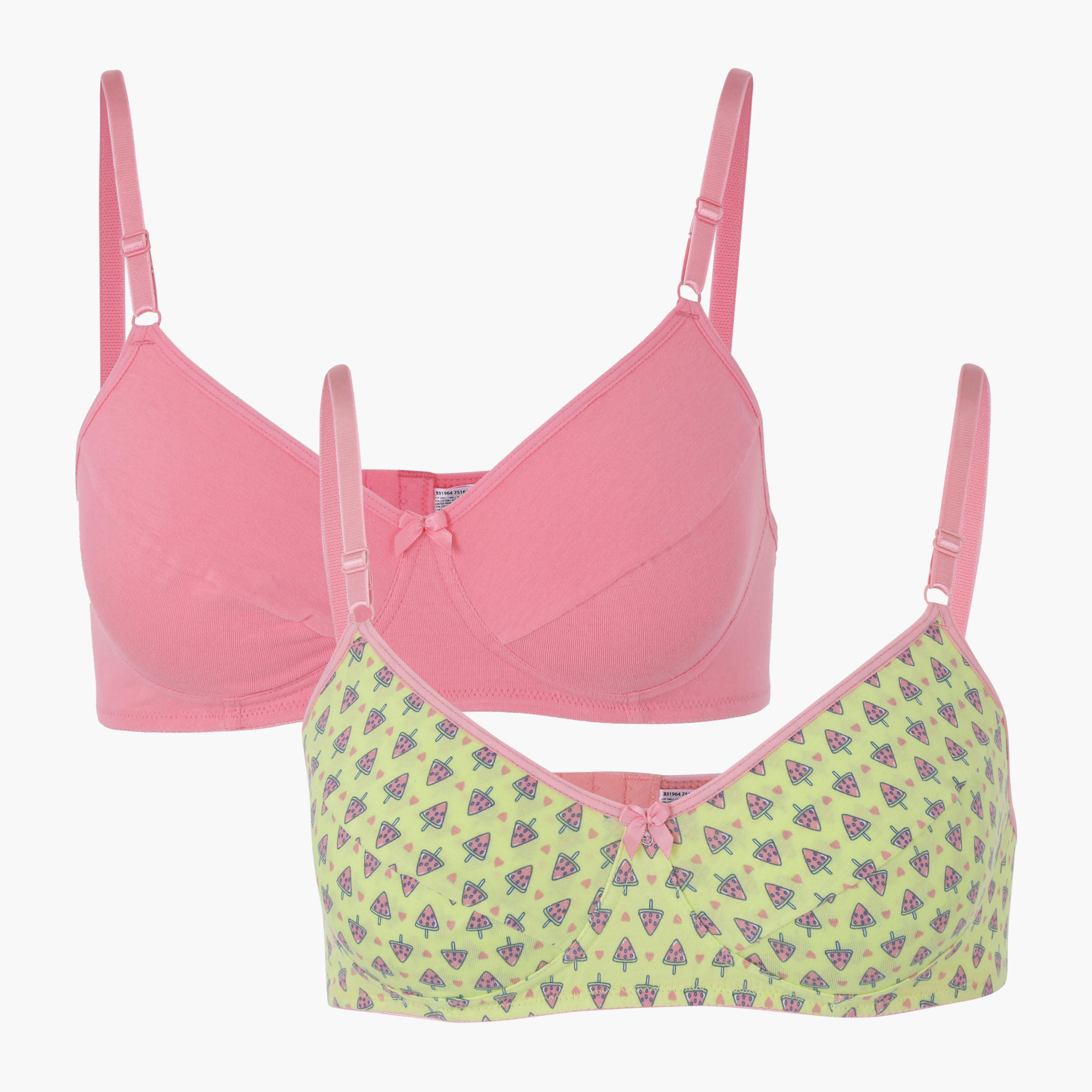 Bra with Bow Applique and Adjustable Straps - Set of 2-women-clothing-lingerie-bras-image-2