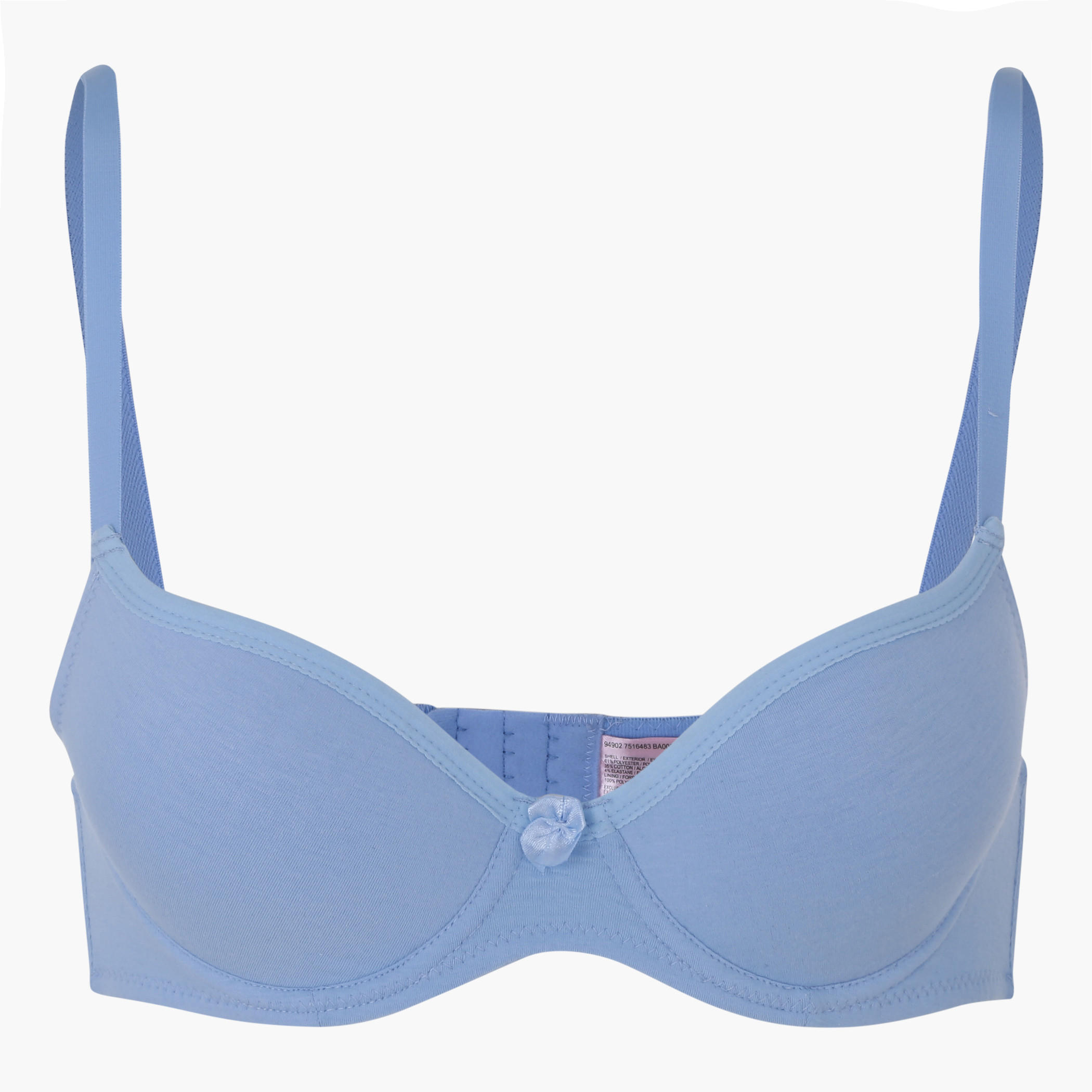 Padded Bra with Adjustable Straps and Bow Applique-women-clothing-lingerie-bras-image-3
