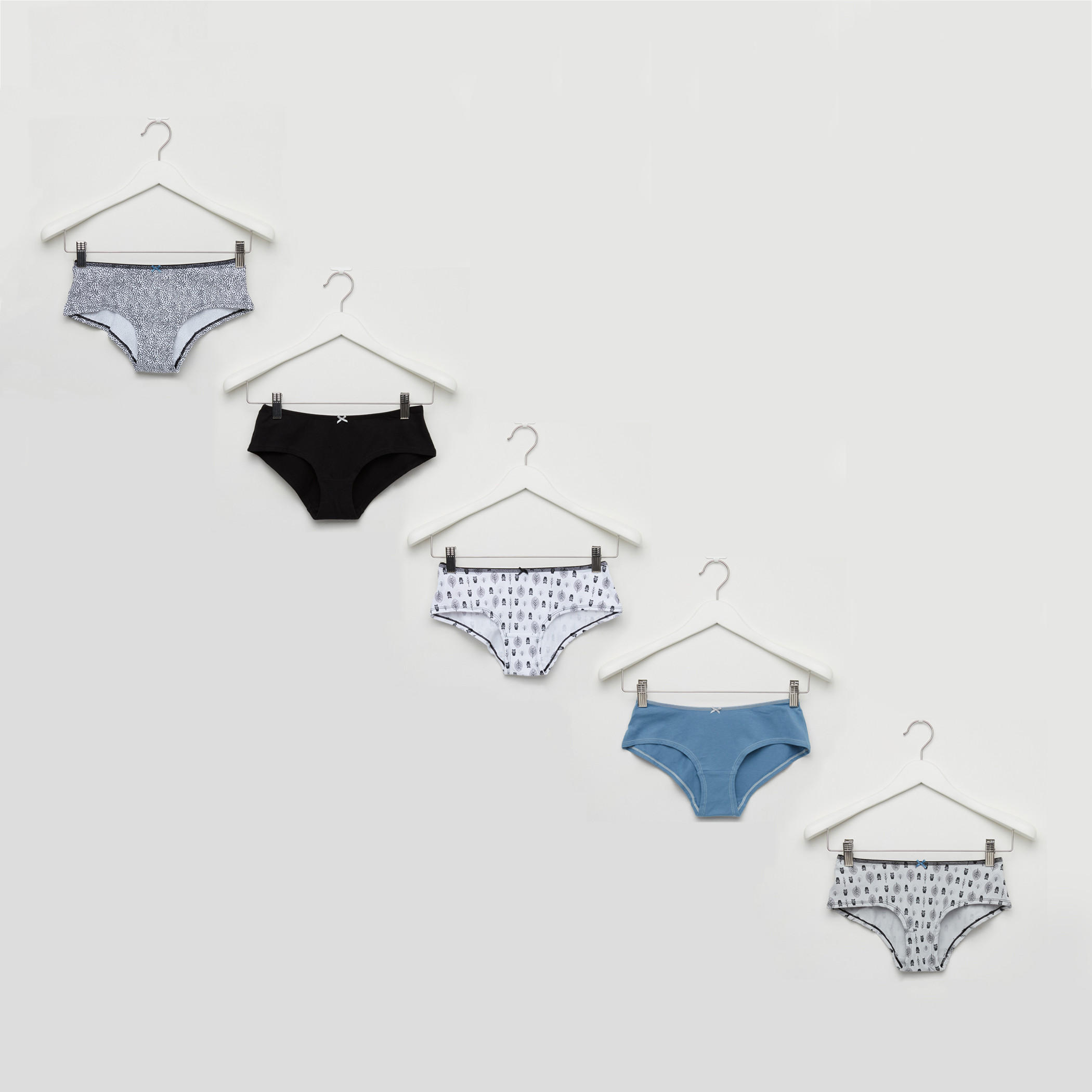 سراويل داخلية بخصر مطّاطي - طقم من 5 قطع-women-clothing-lingerie-panties-image-1