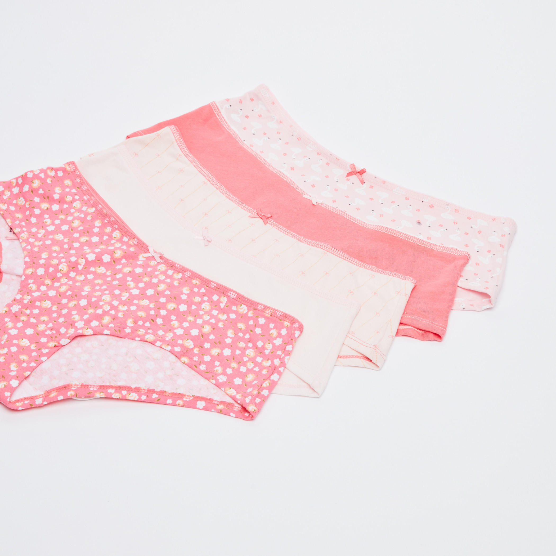 Bow Detail Hipsters with Elasticised Waistband - Set of 5-women-clothing-lingerie-panties-image-1