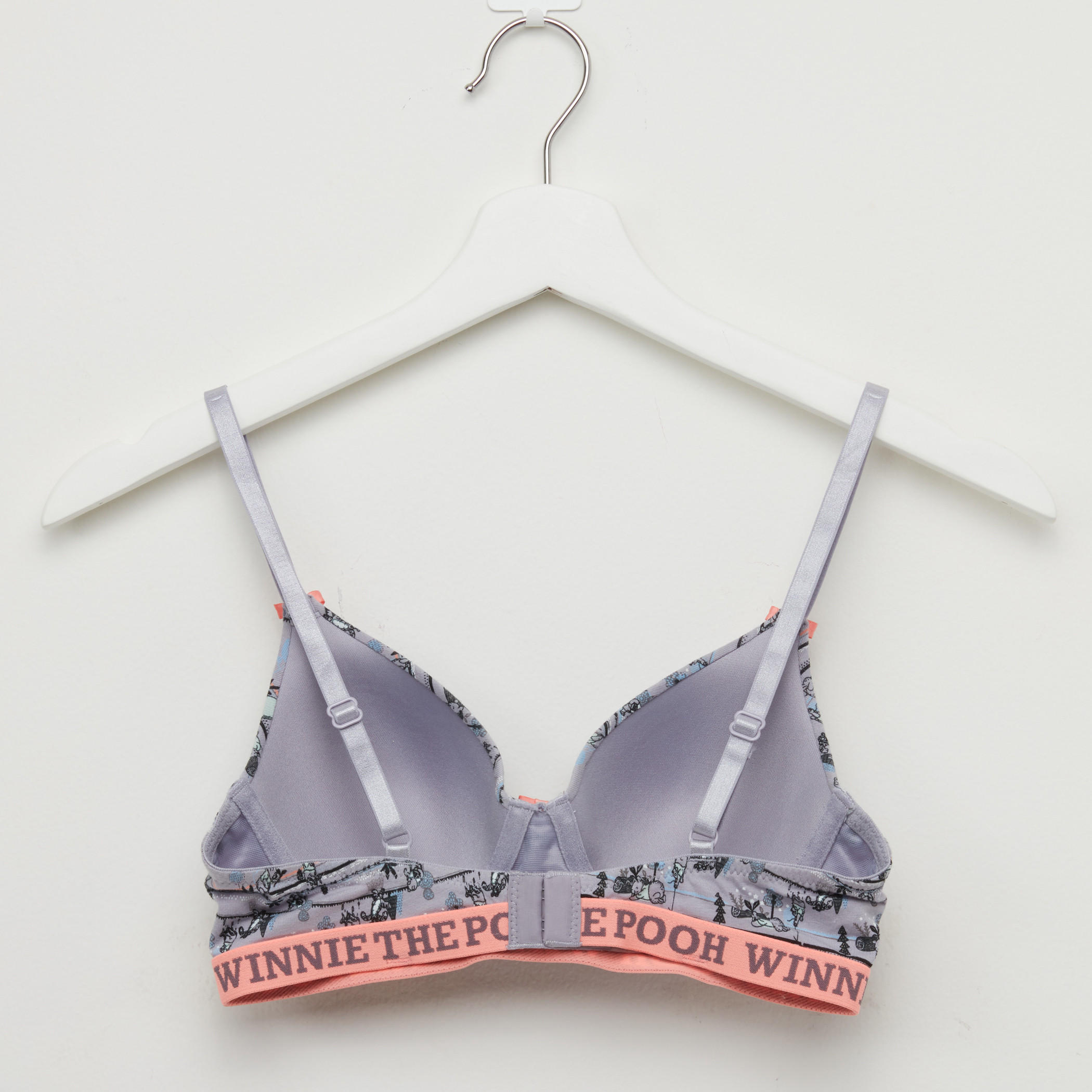 Printed Plunge Bra with Hook and Eye Closure-women-clothing-lingerie-bras-image-2