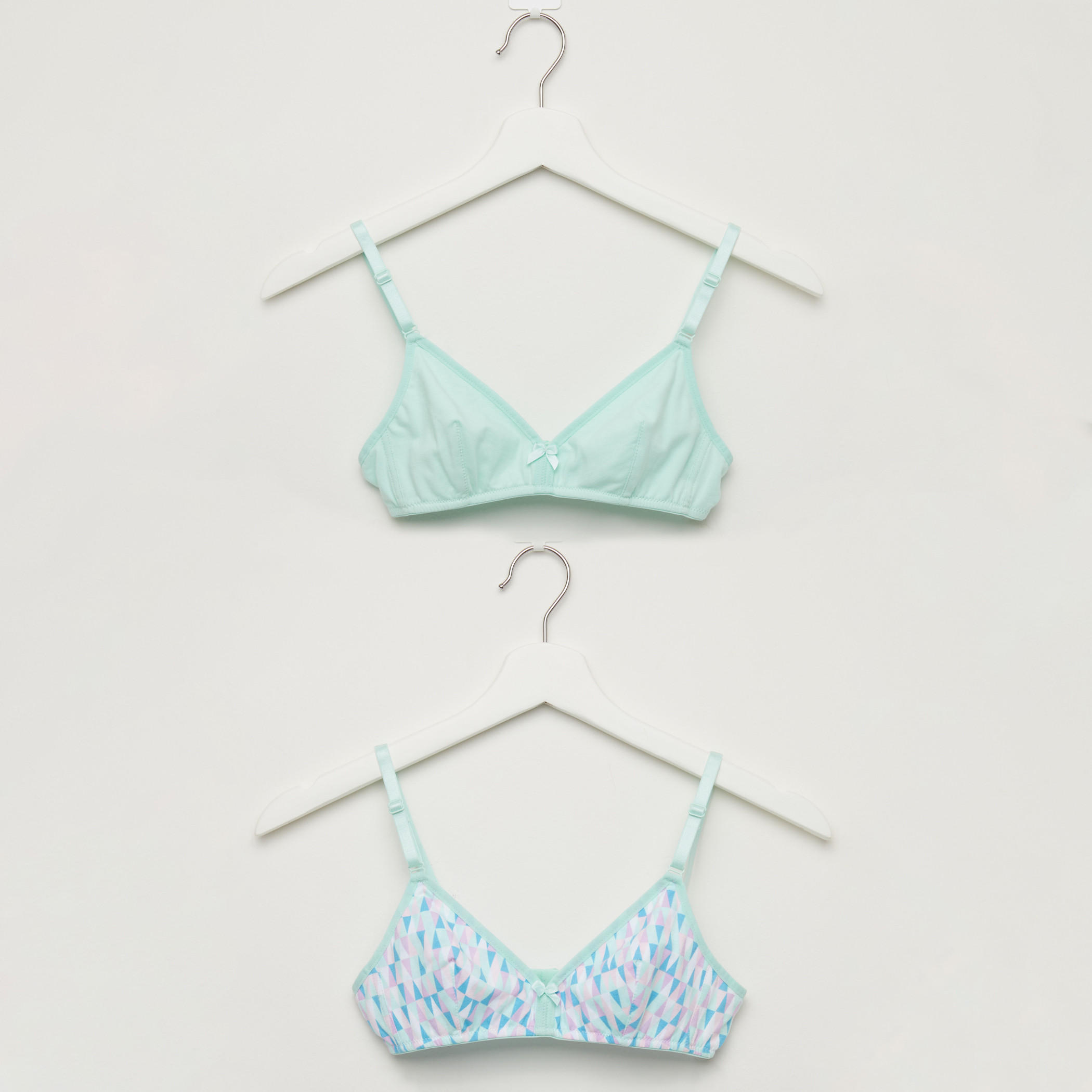 صدريّة تيشيرت غير مبطّنة بمشبك إغلاق ناعم - طقم من قطعتين متنوعتين-women-clothing-lingerie-bras-image-1