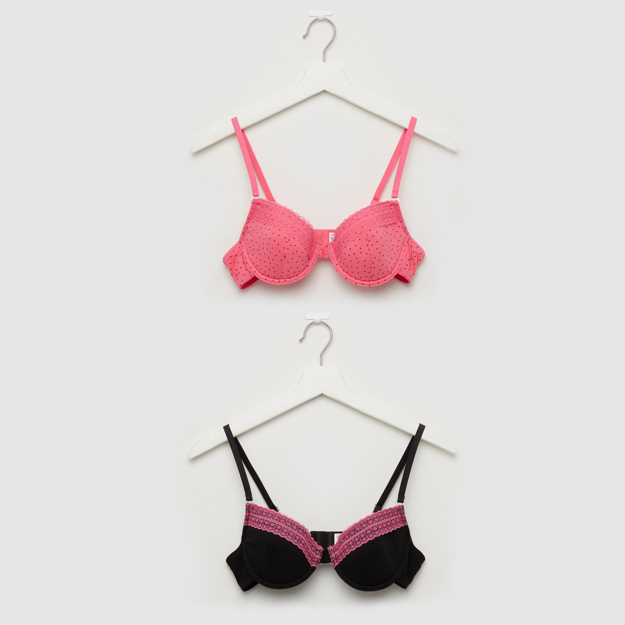 صدريّة مبطّنة بتفاصيل دانتيل ومشبك إغلاق ناعم - طقم من قطعتين-women-clothing-lingerie-bras-image-1