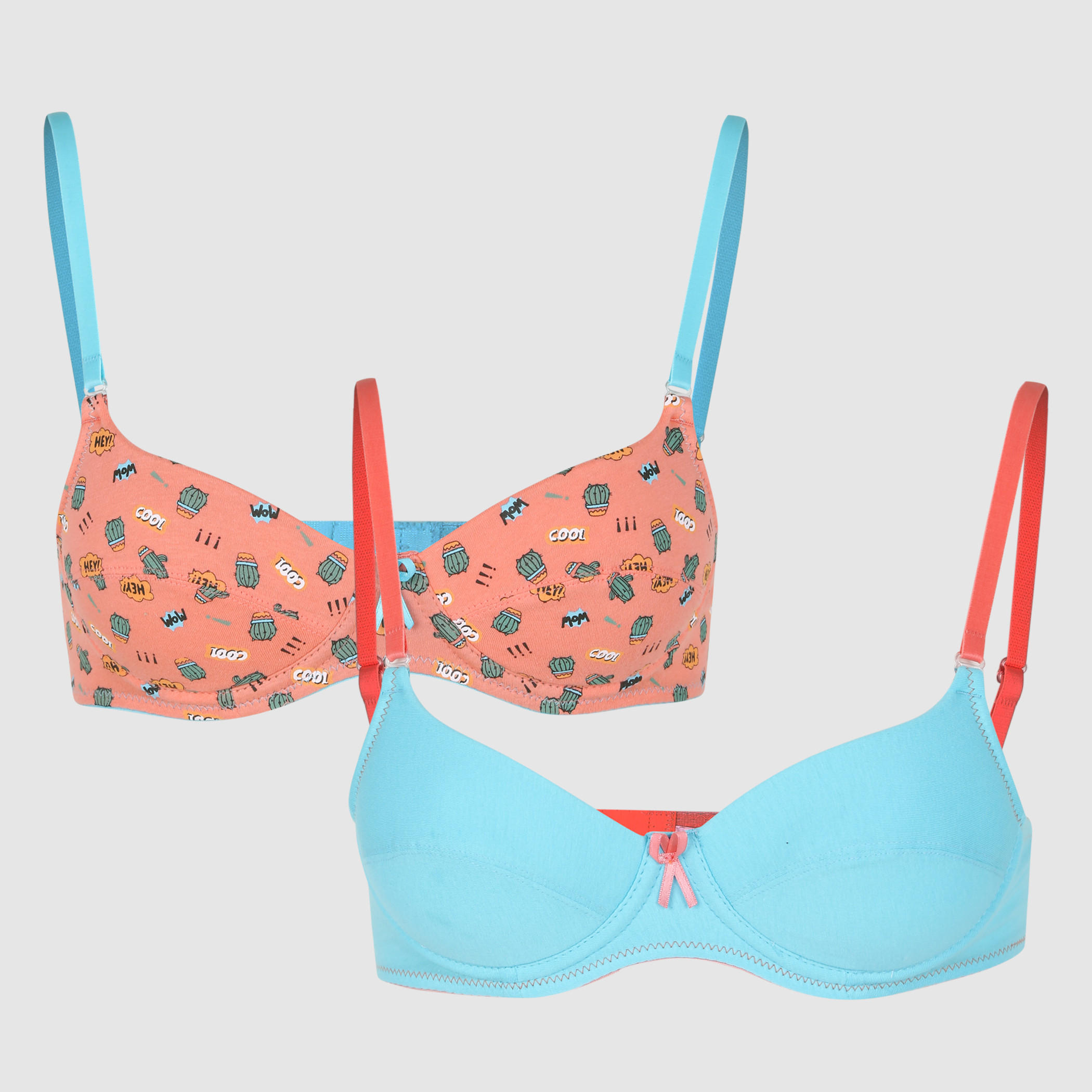 صدريّة مبطّنة بدعامات تحتية وطبعات - طقم من قطعتين-women-clothing-lingerie-bras-image-2