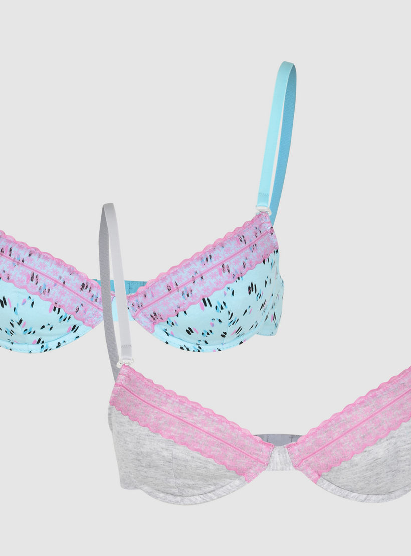 صدريّة مبطّنة بحمّالات رفيعة وتفاصيل دانتيل - طقم من قطعتين-women-clothing-lingerie-bras-image-1