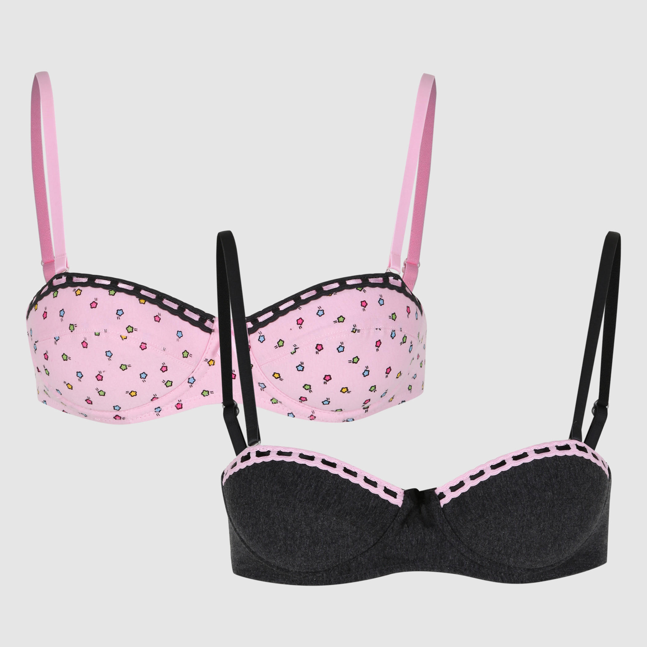 صدريّة مبطّنة بحمّالات رفيعة وتفاصيل دانتيل - طقم من قطعتين-women-clothing-lingerie-bras-image-1