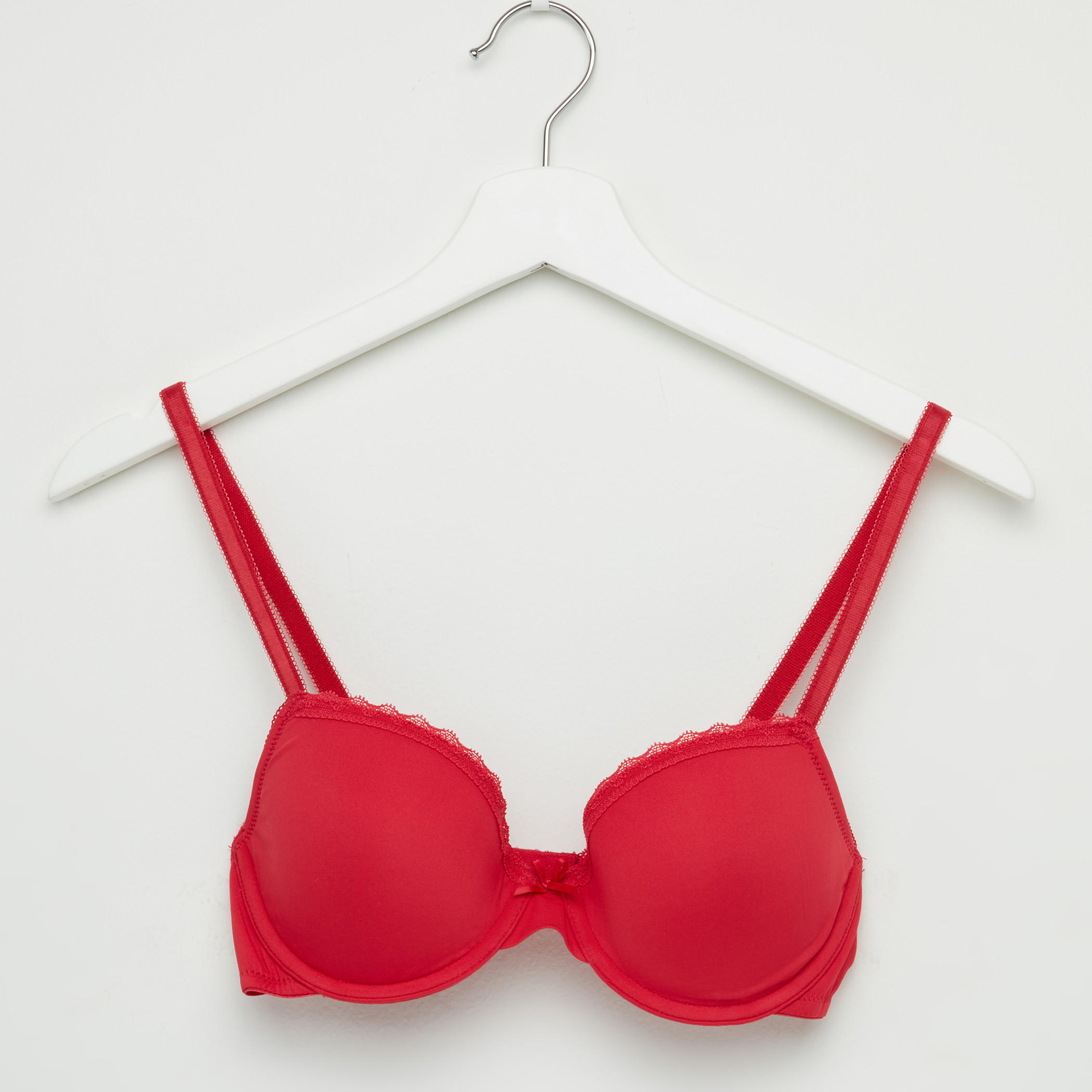 Lace Detail Padded Plunge Bra with Adjustable Straps - Set of 2-women-clothing-lingerie-bras-image-1
