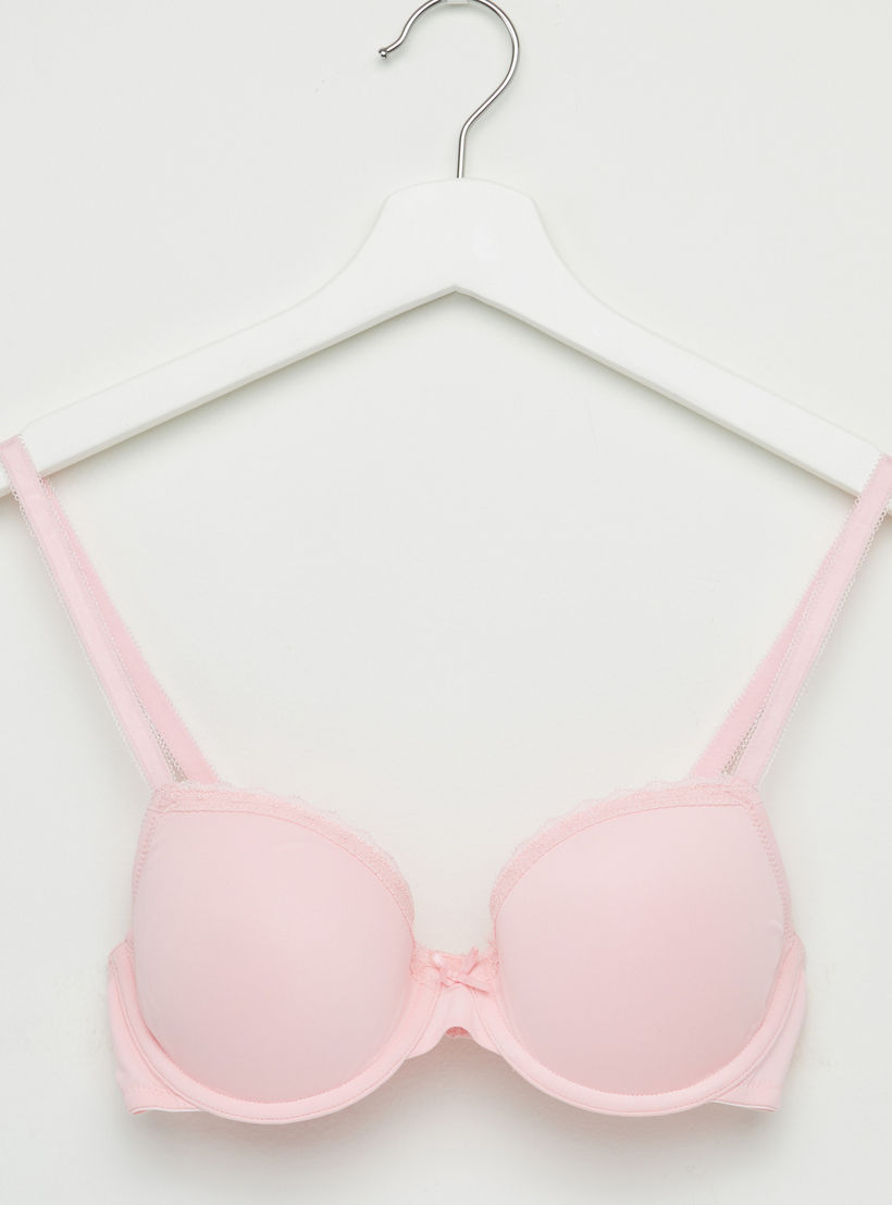 صدريّة مبطّنة بتفاصيل دانتيل ومشبك إغلاق ناعم - طقم من قطعتين-women-clothing-lingerie-bras-image-2