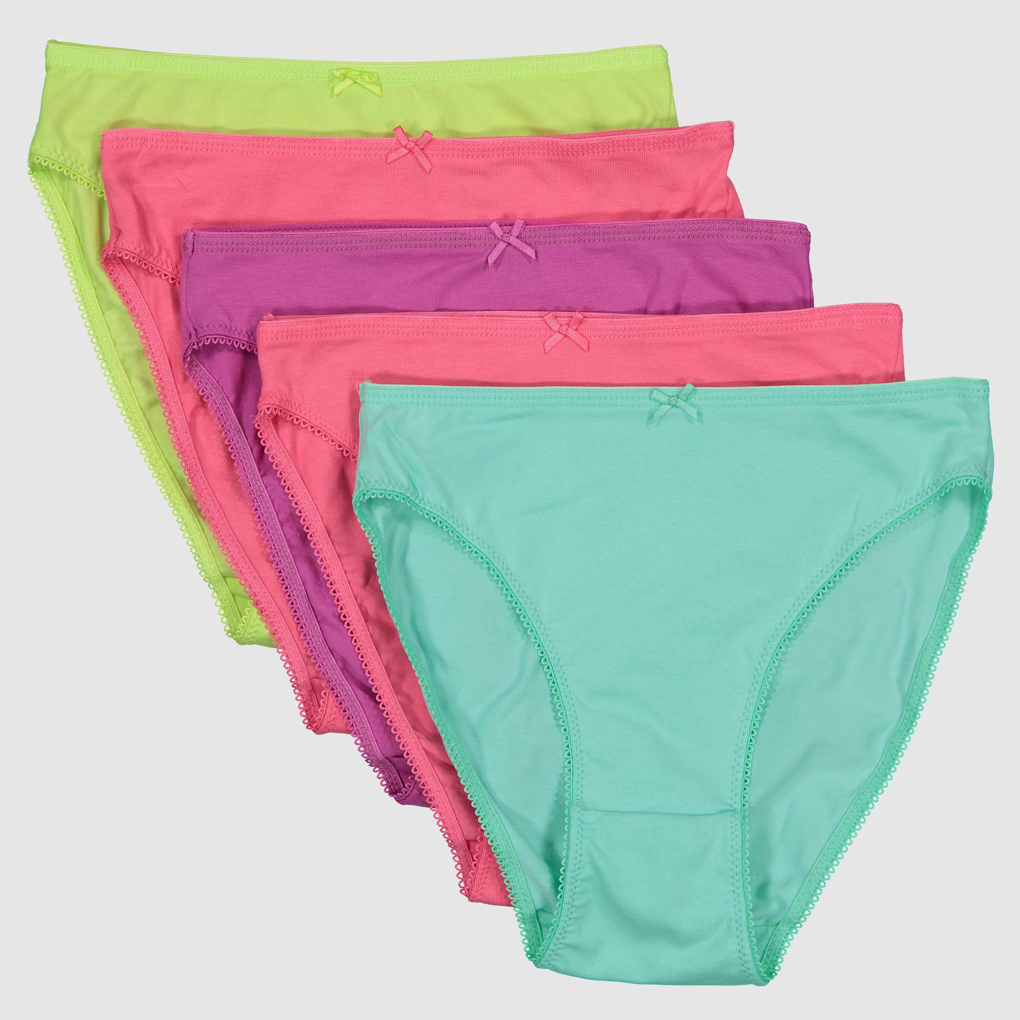 سراويل داخلية بخصر مطّاطي وفيونكة - طقم من 5 قطع-women-clothing-lingerie-panties-image-1