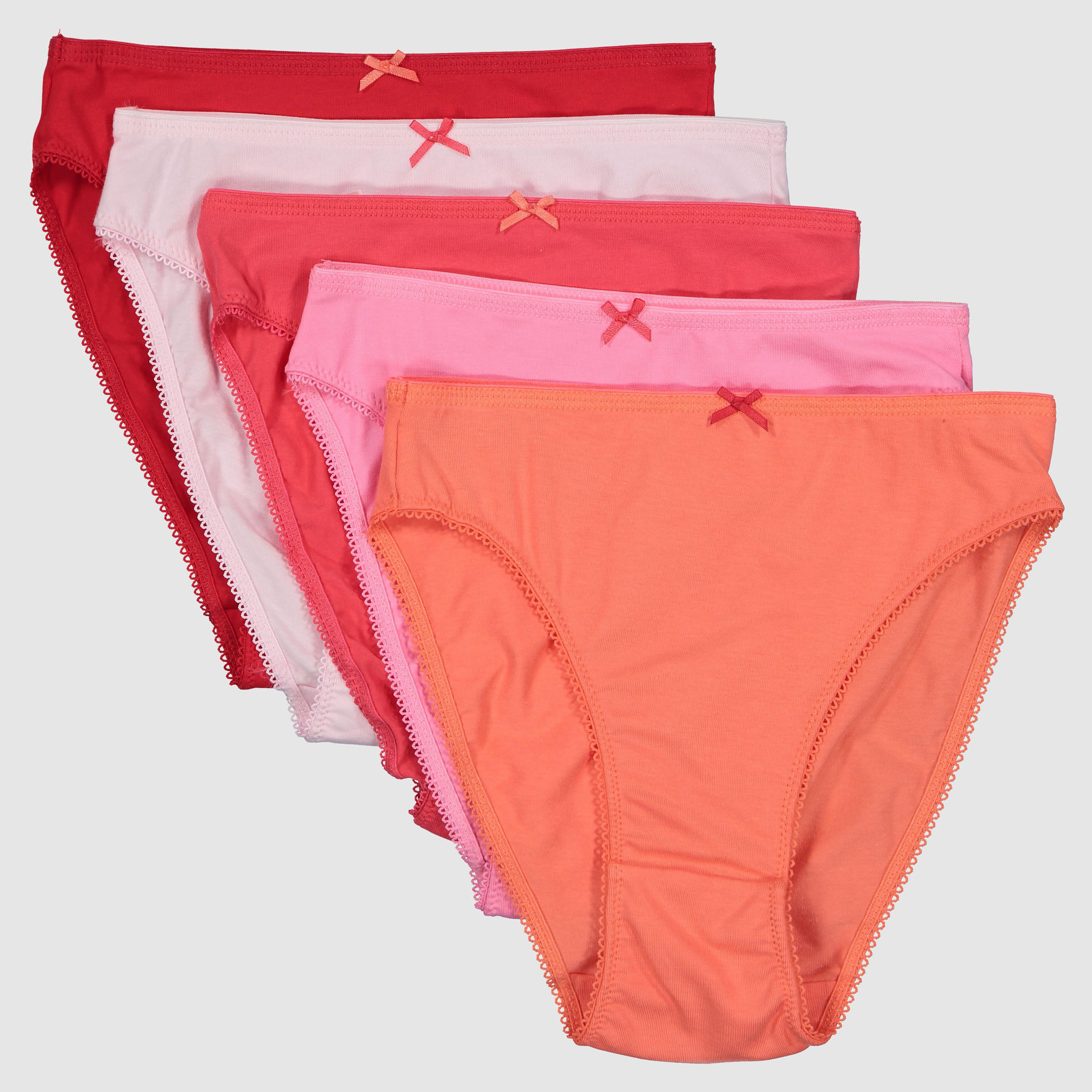 سراويل داخلية بخصر مطّاطي وفيونكة - طقم من 5 قطع-women-clothing-lingerie-panties-image-1
