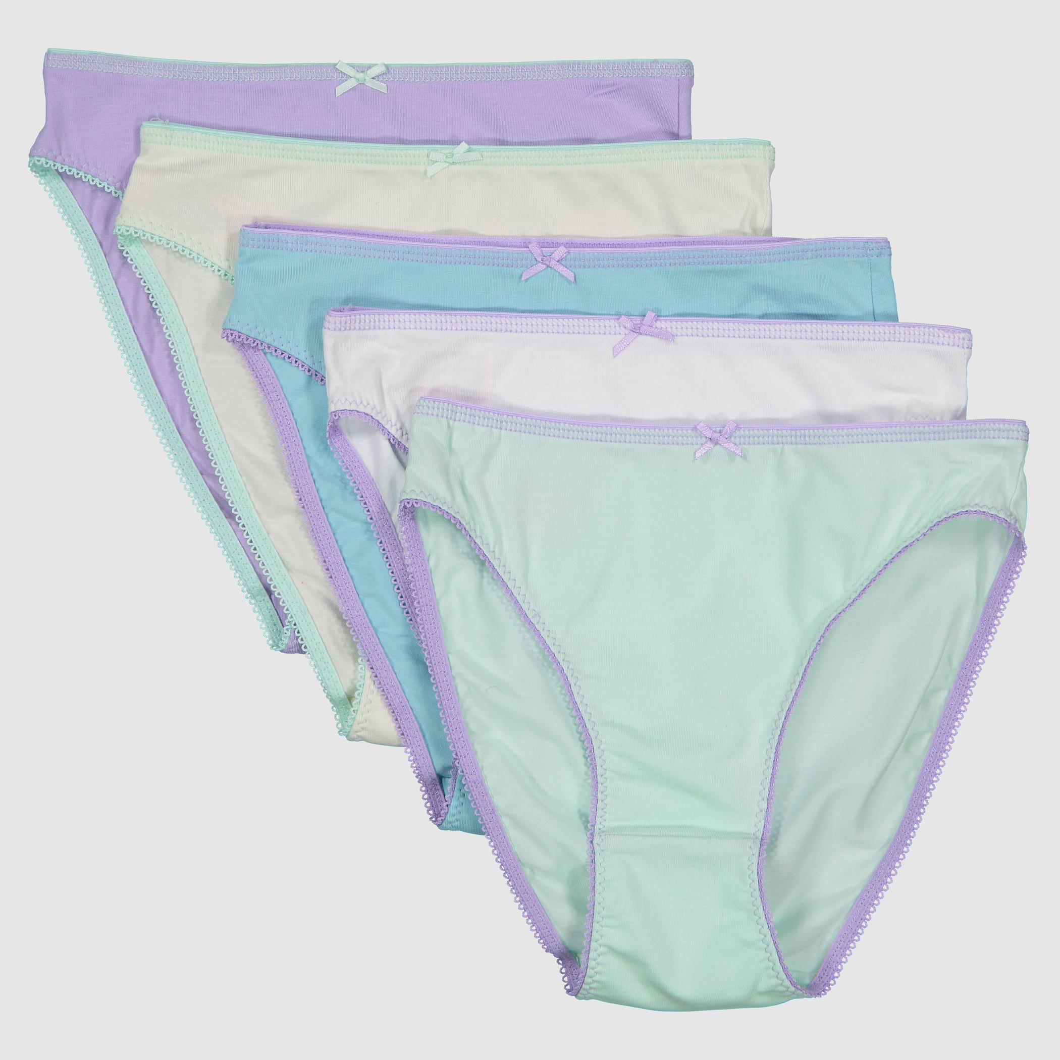 سراويل داخلية بخصر مطّاطي وفيونكة - طقم من 5 قطع-women-clothing-lingerie-panties-image-1