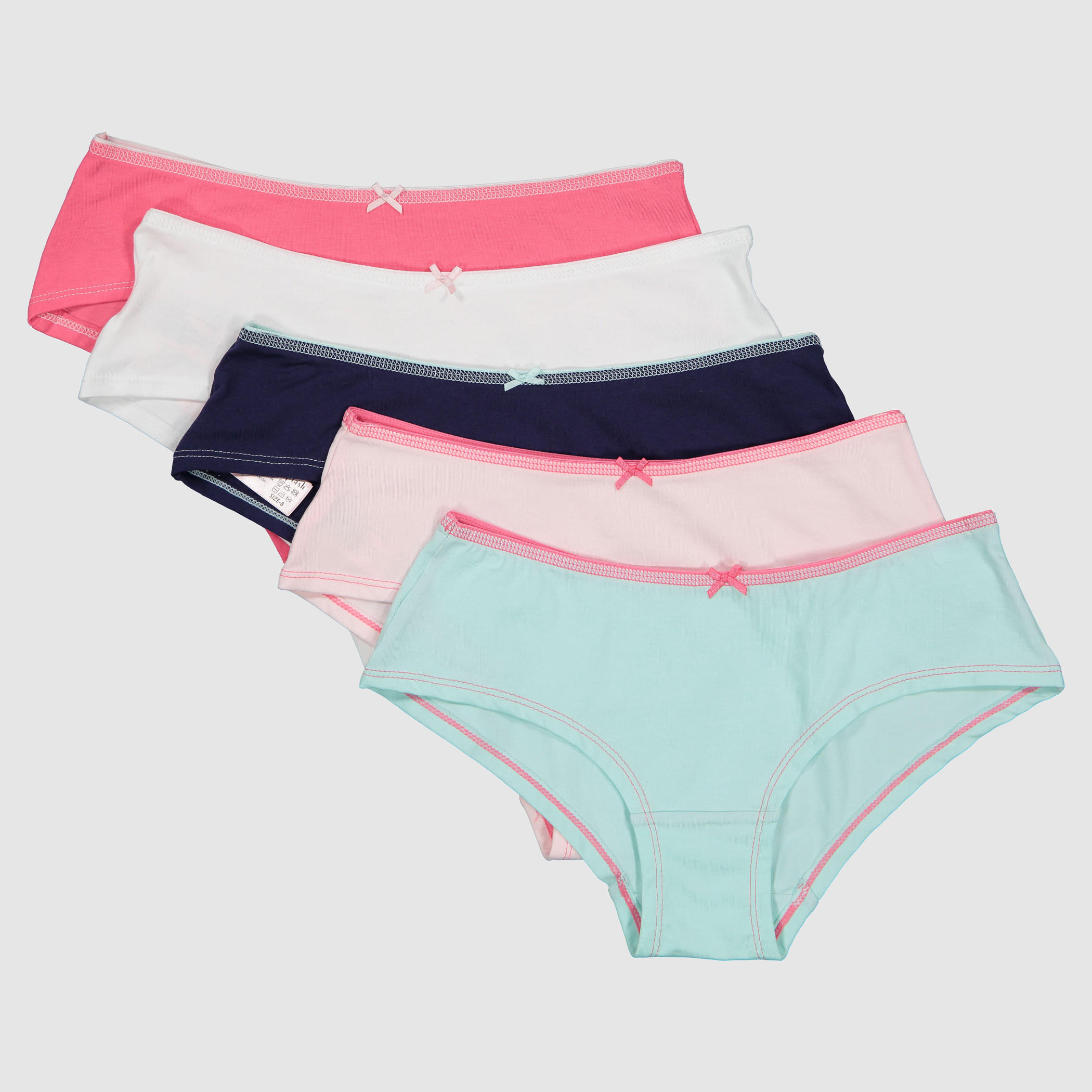 سراويل داخلية بخصر مطّاطي وفيونكة - طقم من 5 قطع-women-clothing-lingerie-panties-image-1