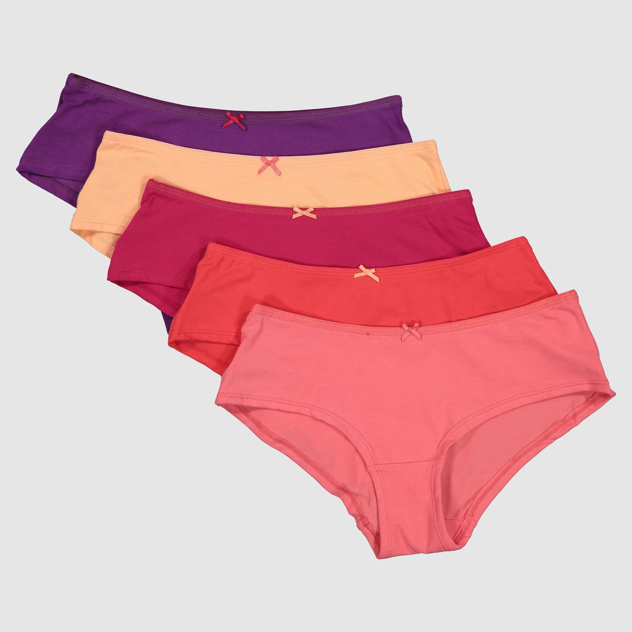 سراويل داخلية بخصر مطّاطي وفيونكة - طقم من 5 قطع-women-clothing-lingerie-panties-image-1