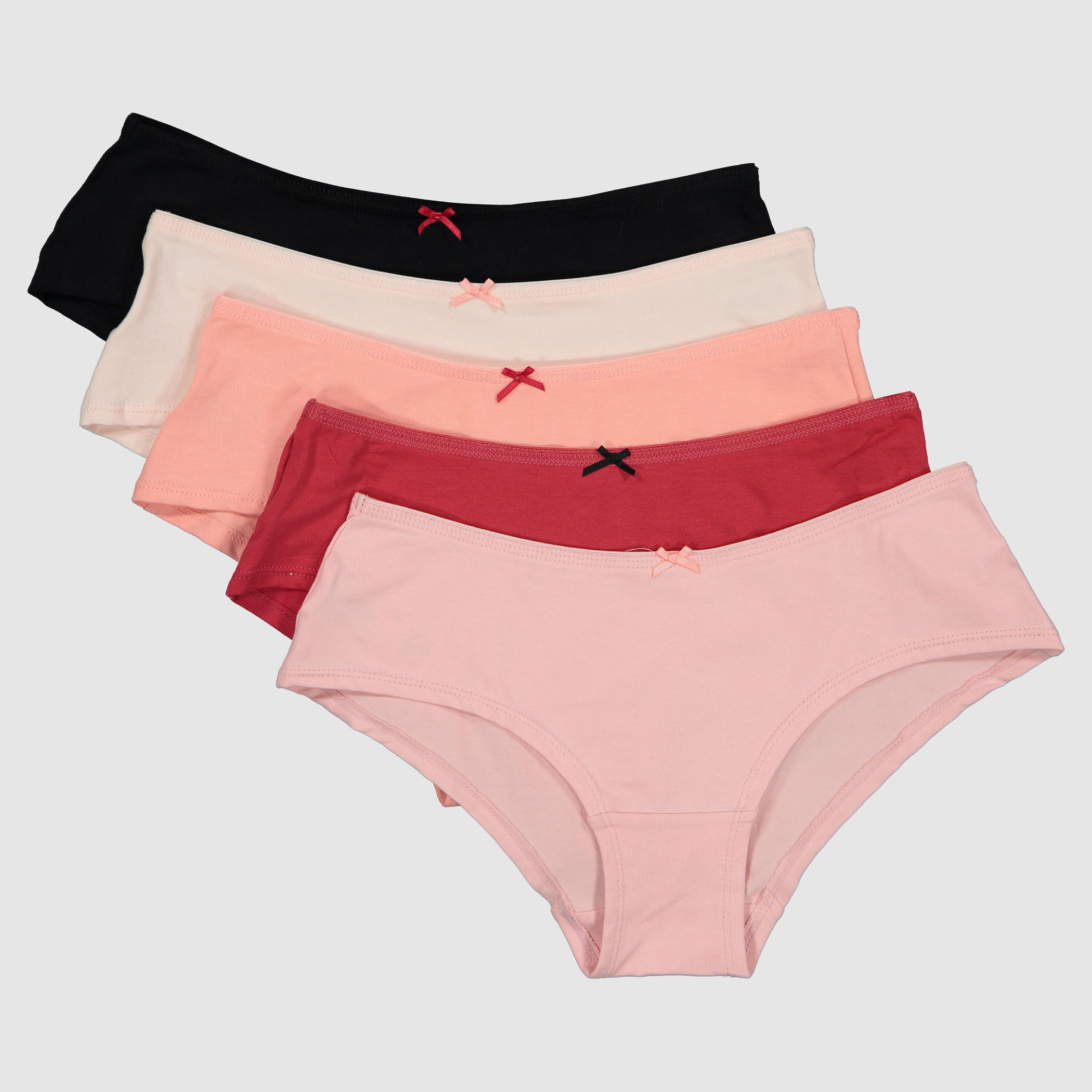 سراويل داخلية بخصر مطّاطي وفيونكة - طقم من 5 قطع-women-clothing-lingerie-panties-image-1