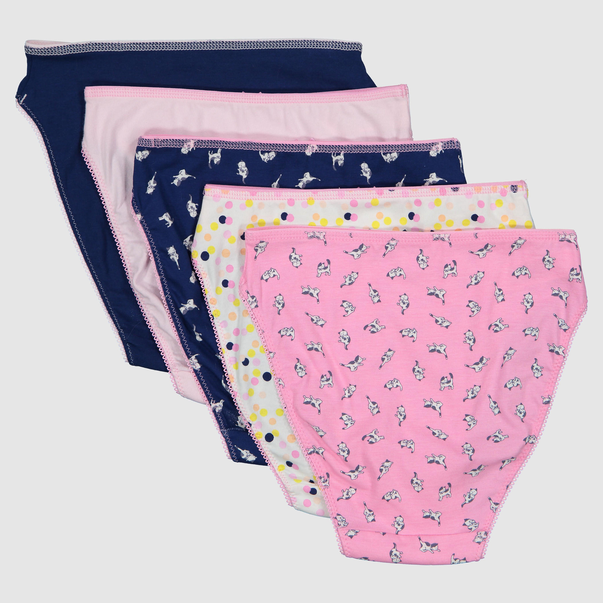 سراويل داخلية بخصر مطّاطي وفيونكة - طقم من 5 قطع-women-clothing-lingerie-panties-image-2