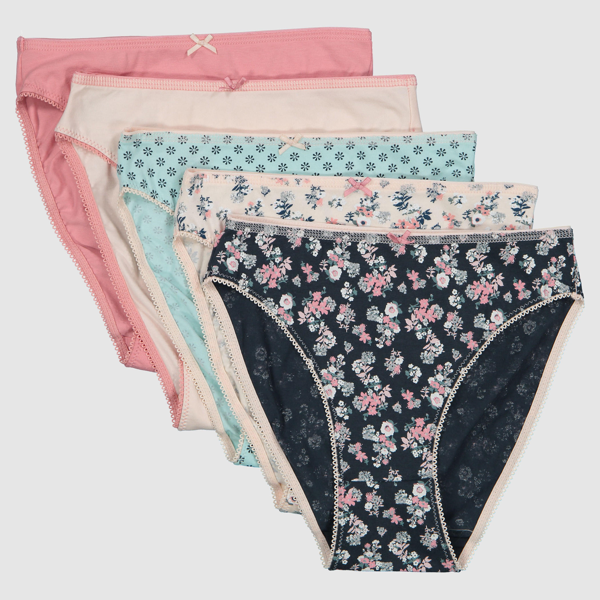 سراويل داخلية متنوعة بخصر مطّاطي - طقم من 5 قطع-women-clothing-lingerie-panties-image-2
