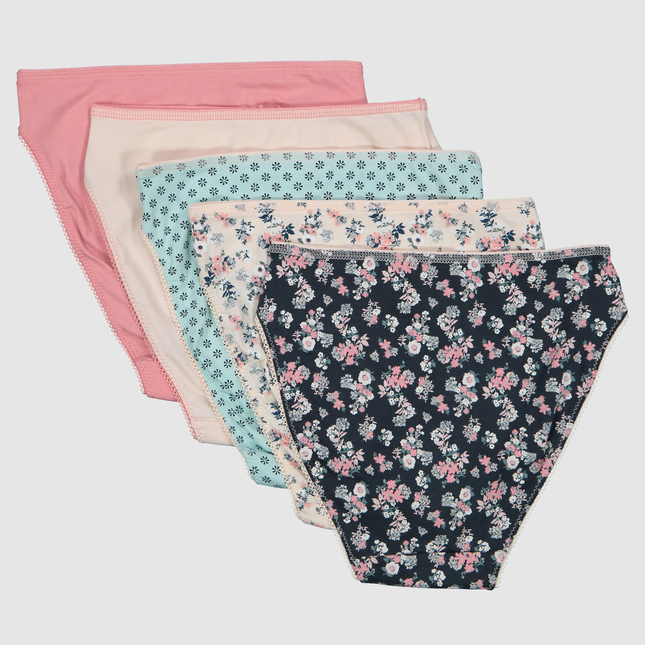 سراويل داخلية متنوعة بخصر مطّاطي - طقم من 5 قطع-women-clothing-lingerie-panties-image-1