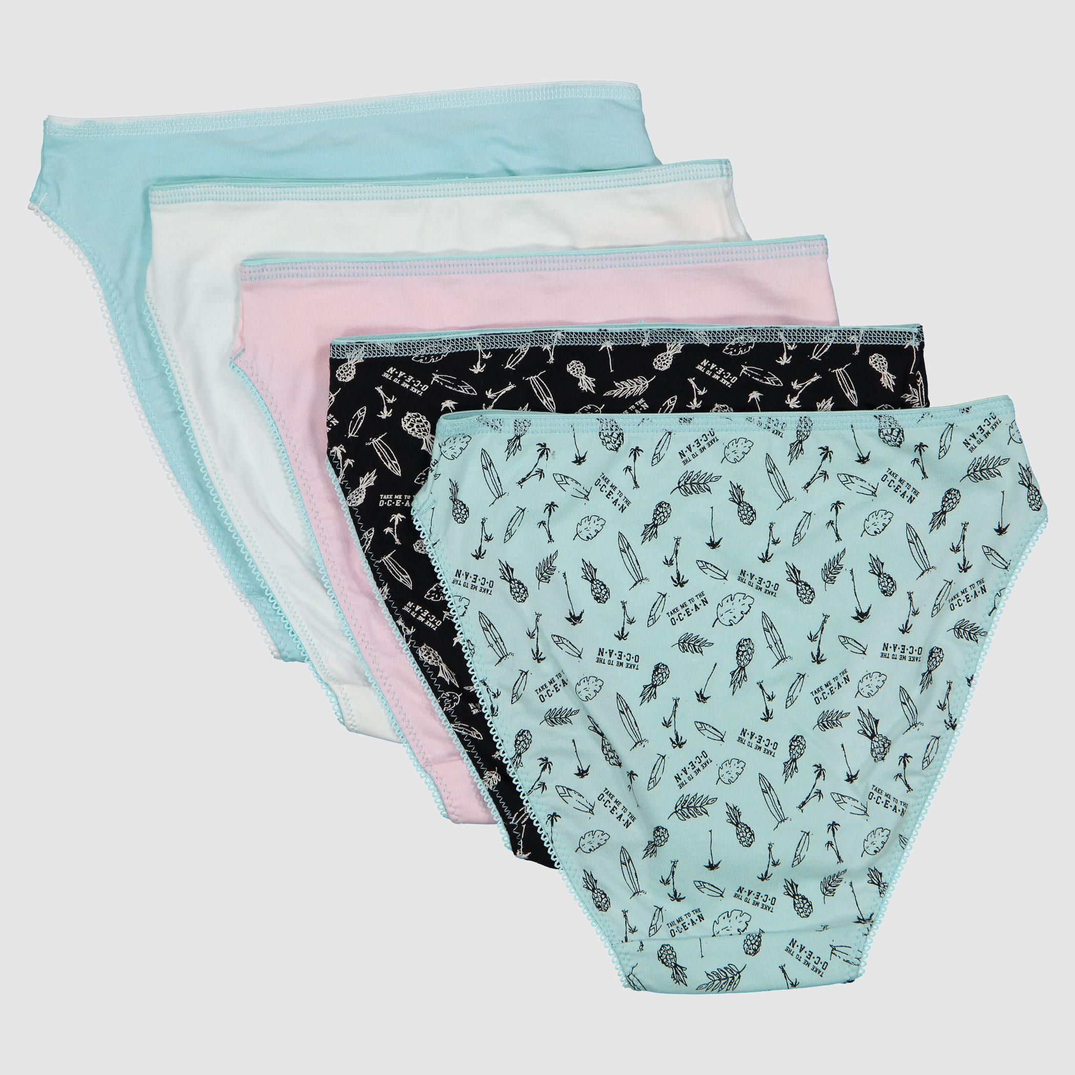 سراويل داخلية متنوعة بخصر مطّاطي - طقم من 5 قطع-women-clothing-lingerie-panties-image-2
