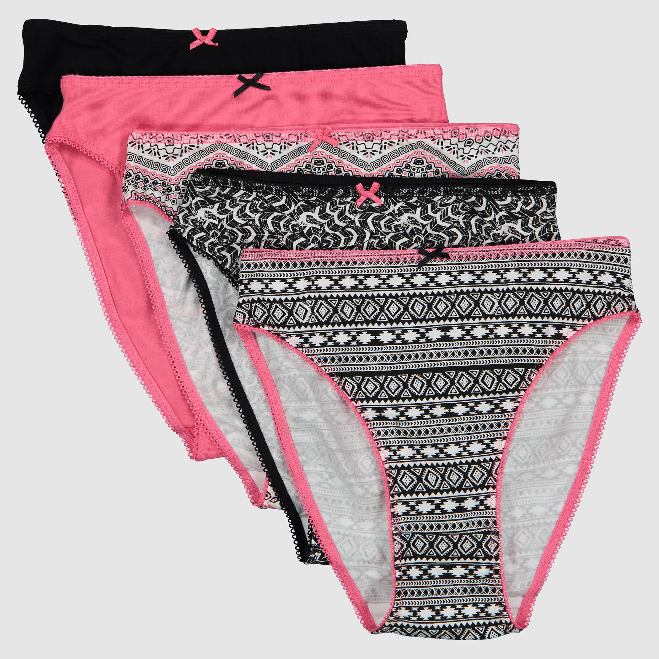 سراويل داخلية متنوعة بخصر مطّاطي - طقم من 5 قطع-women-clothing-lingerie-panties-image-1