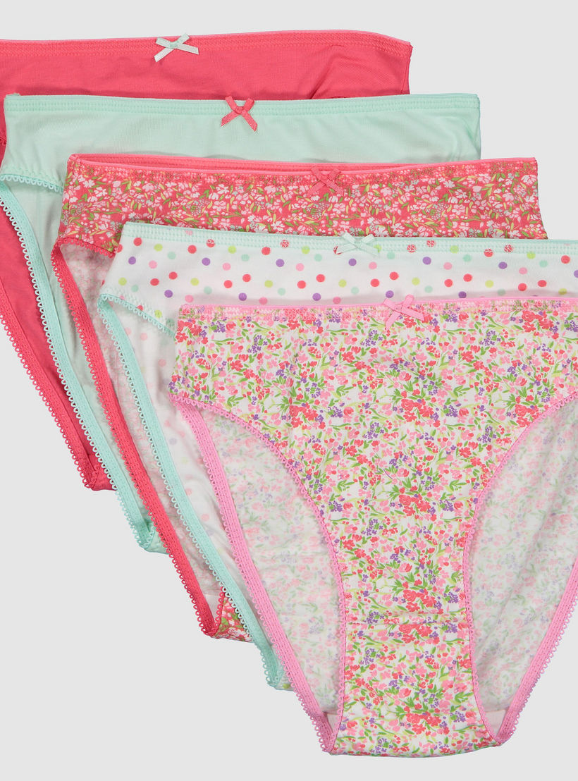Assorted Briefs with Elastcised Waistband - Set of 5-women-clothing-lingerie-panties-image-1