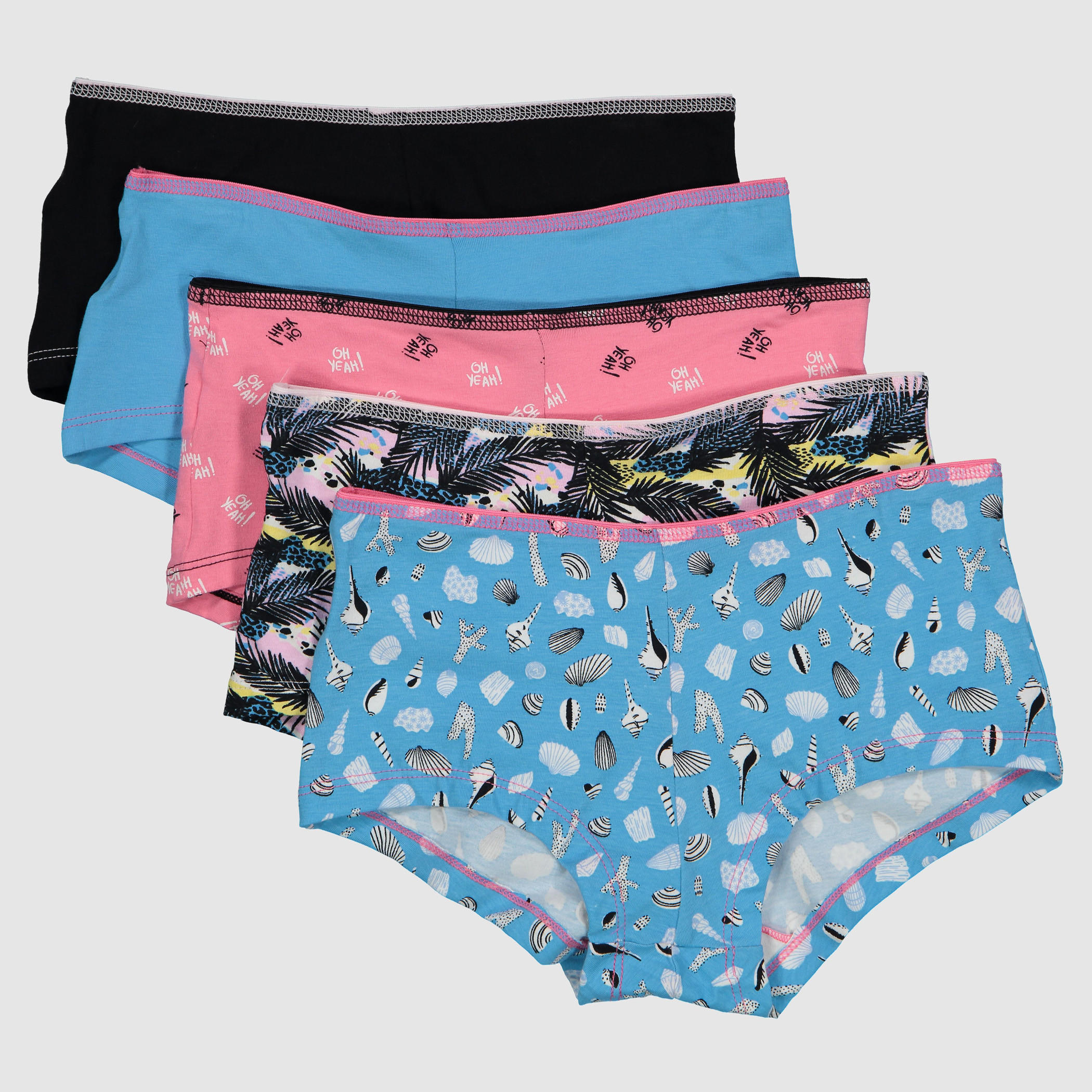 سراويل داخلية متنوعة بخصر مطّاطي - طقم من 5 قطع-women-clothing-lingerie-panties-image-1