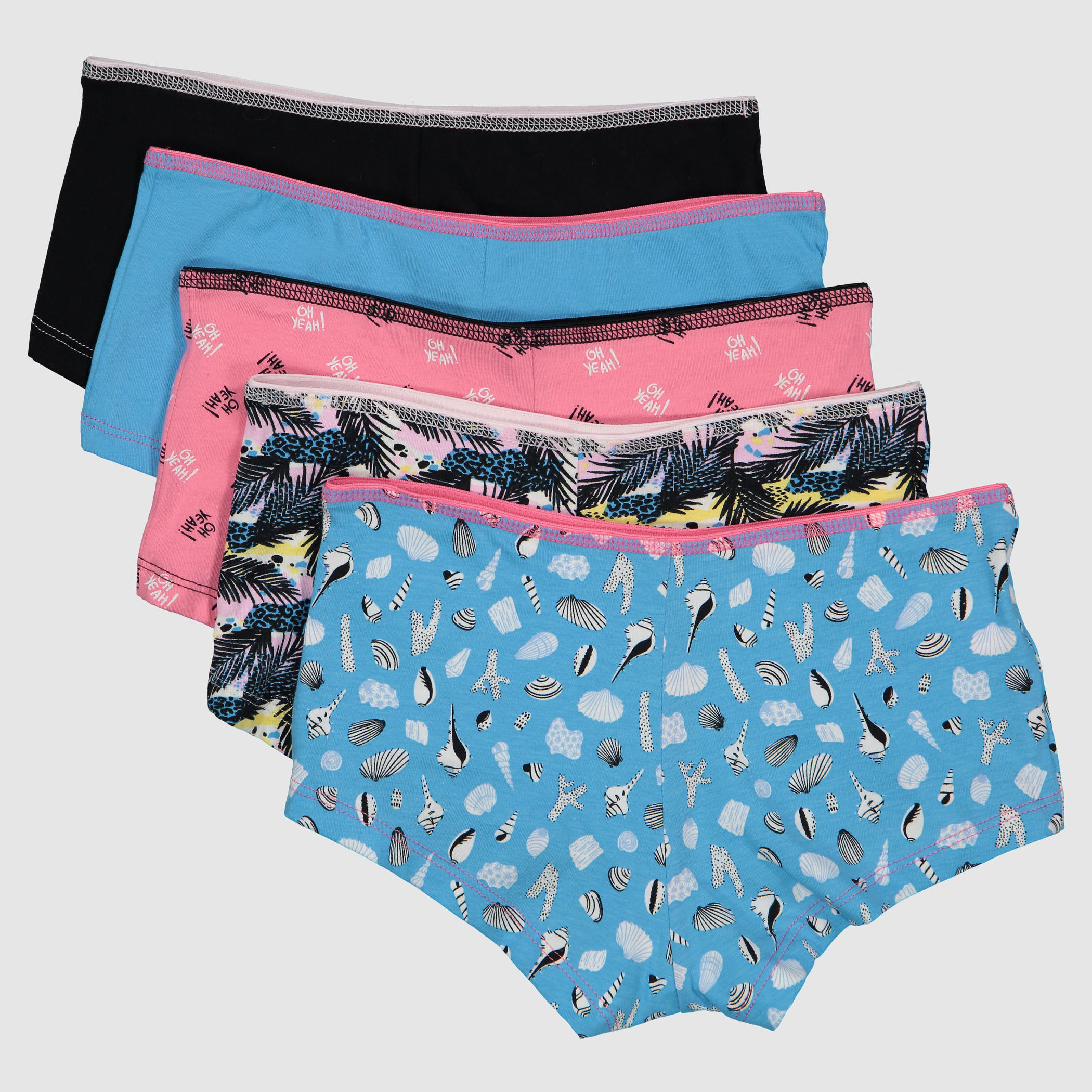 سراويل داخلية متنوعة بخصر مطّاطي - طقم من 5 قطع-women-clothing-lingerie-panties-image-2