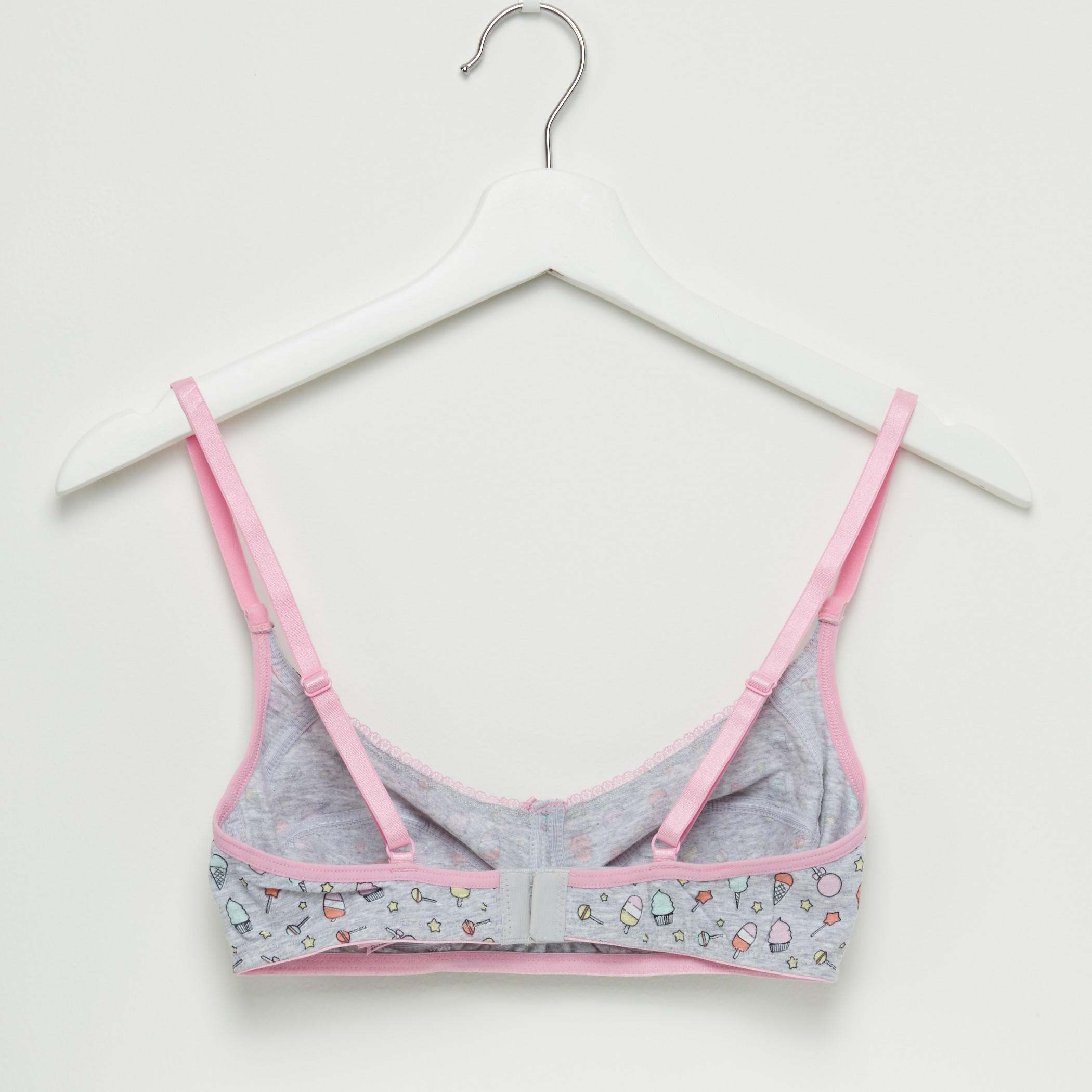 صدريّة بحمّالات قابلة للتعديل ومشبك إغلاق وتفاصيل دانتيل - طقم من قطعتين-women-clothing-lingerie-bras-image-3