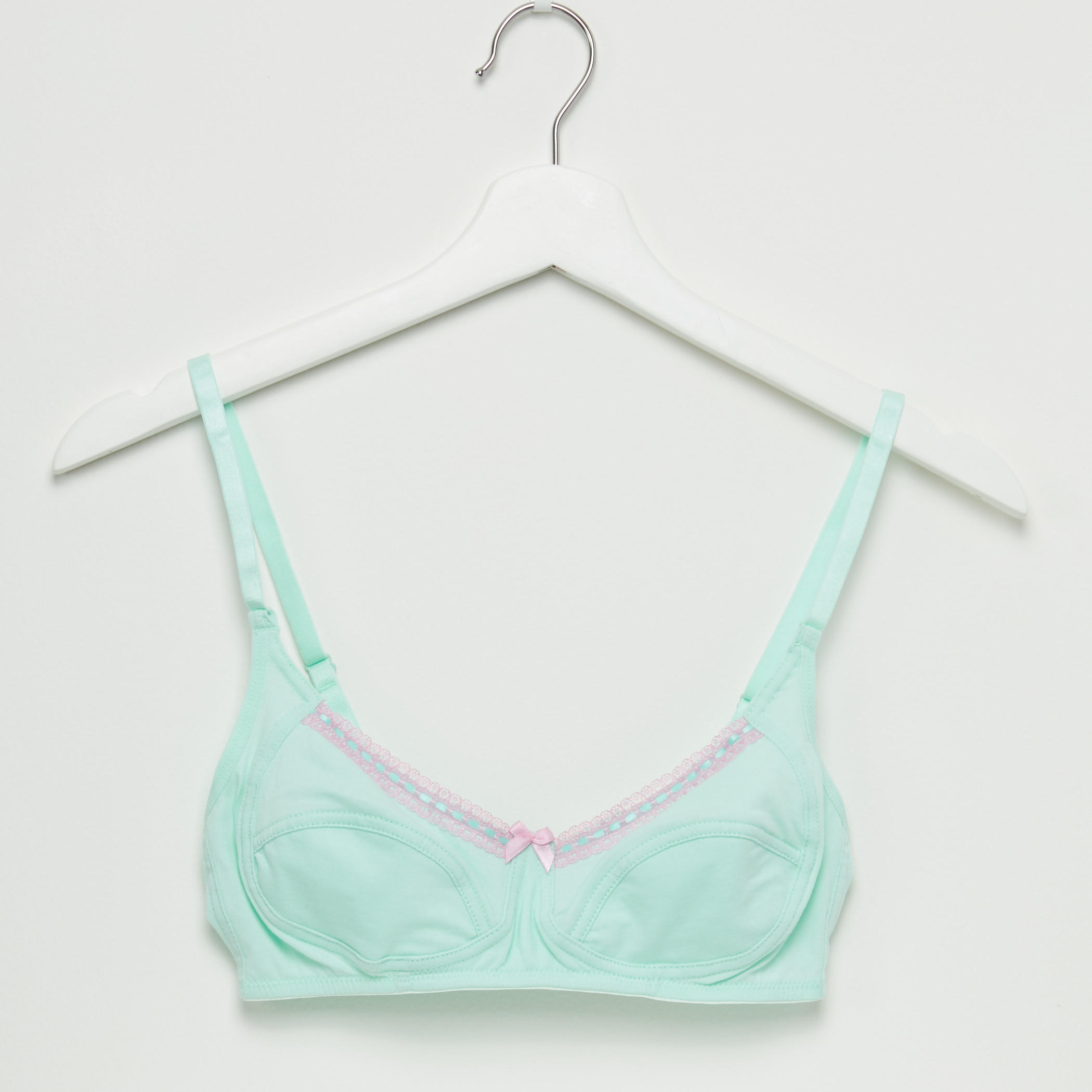 صدريّة بحمّالات قابلة للتعديل ومشبك إغلاق وتفاصيل دانتيل - طقم من قطعتين-women-clothing-lingerie-bras-image-4