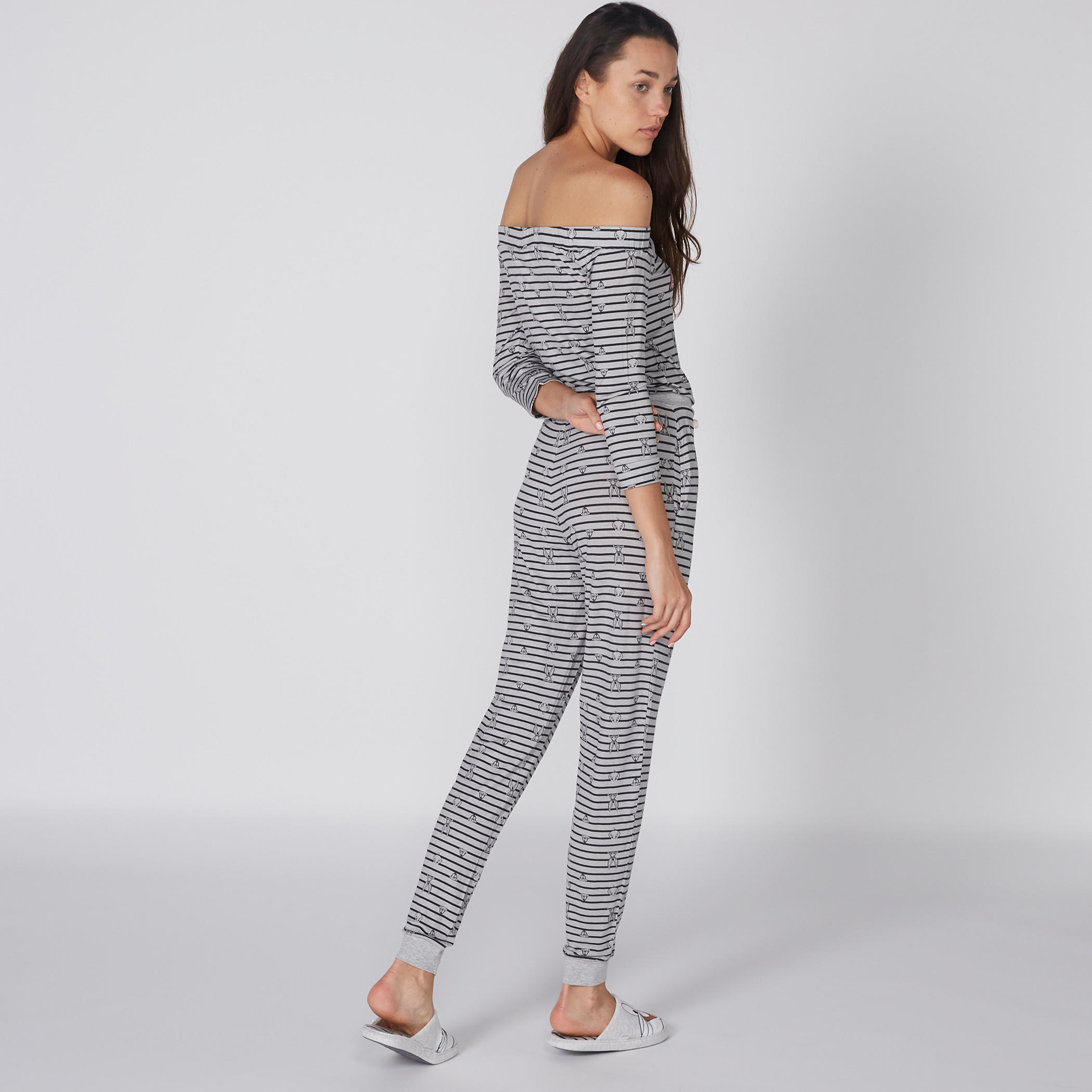 Bugs Bunny Printed Off Shoulder Jumpsuit-women-clothing-jumpsuits-image-3
