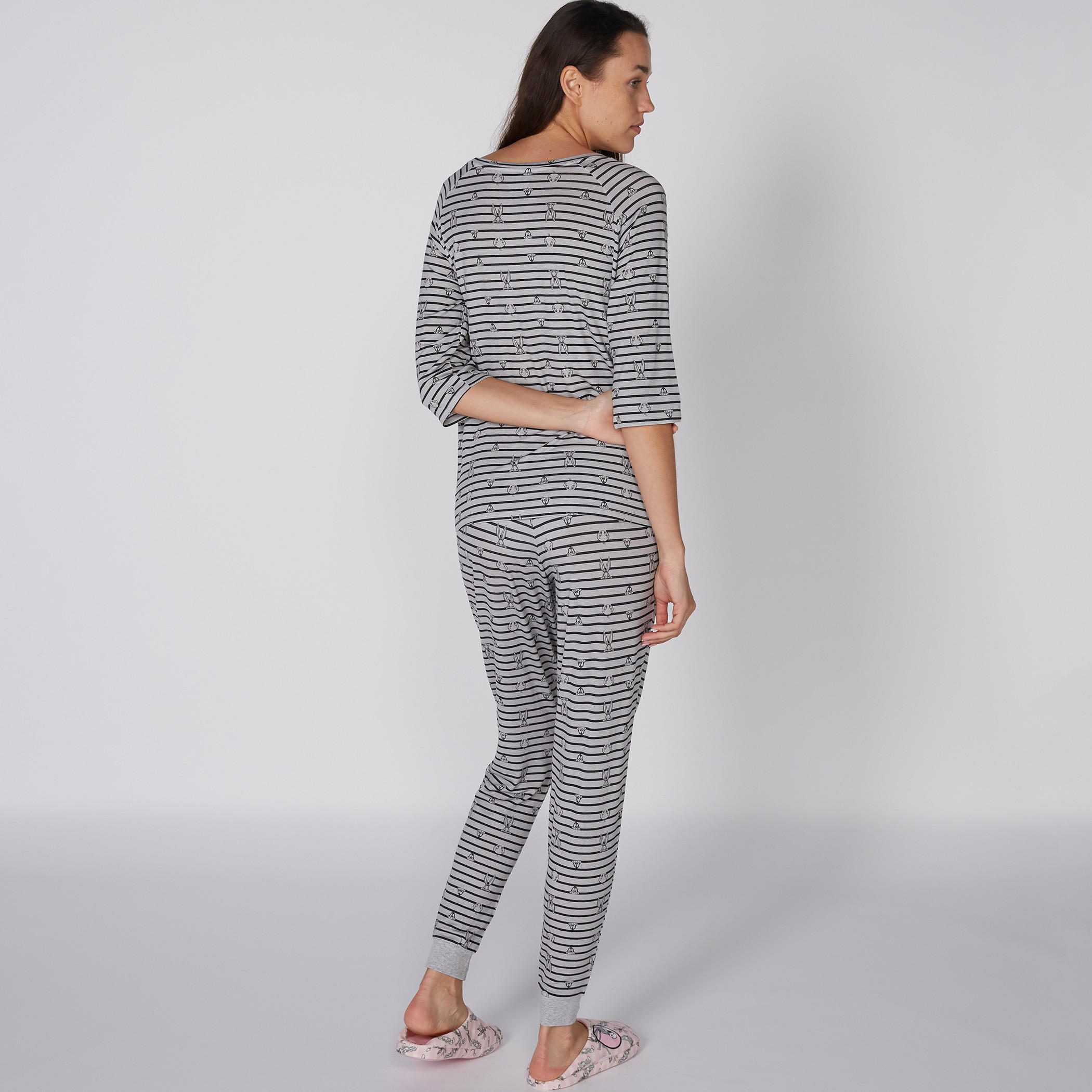 Printed T-Shirt and Full Length Pyjama Set-women-clothing-nightwear-pyjamas-longsets-image-3