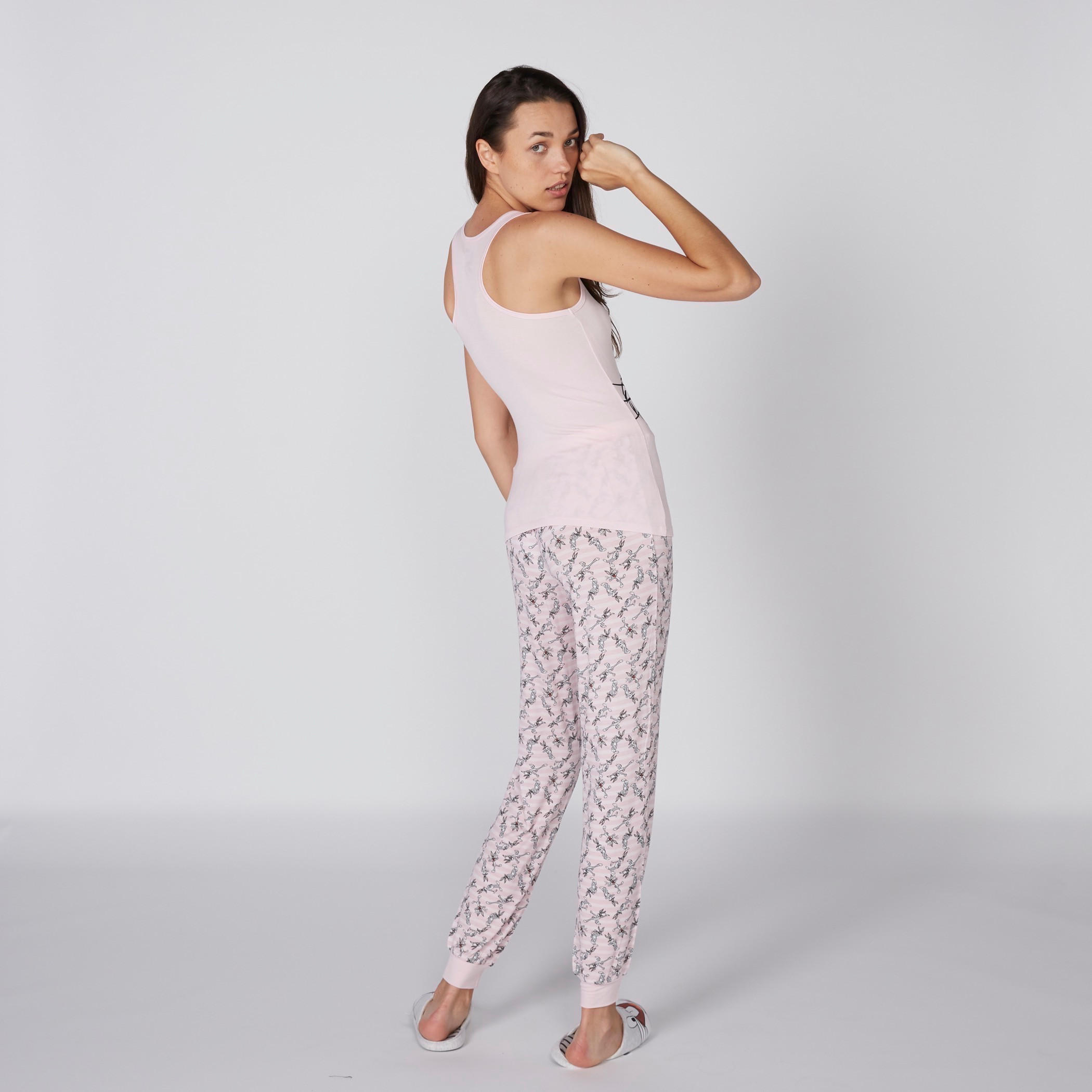 Bugs Bunny Printed T-shirt and Pajama Set-women-clothing-nightwear-pyjamas-longsets-image-2
