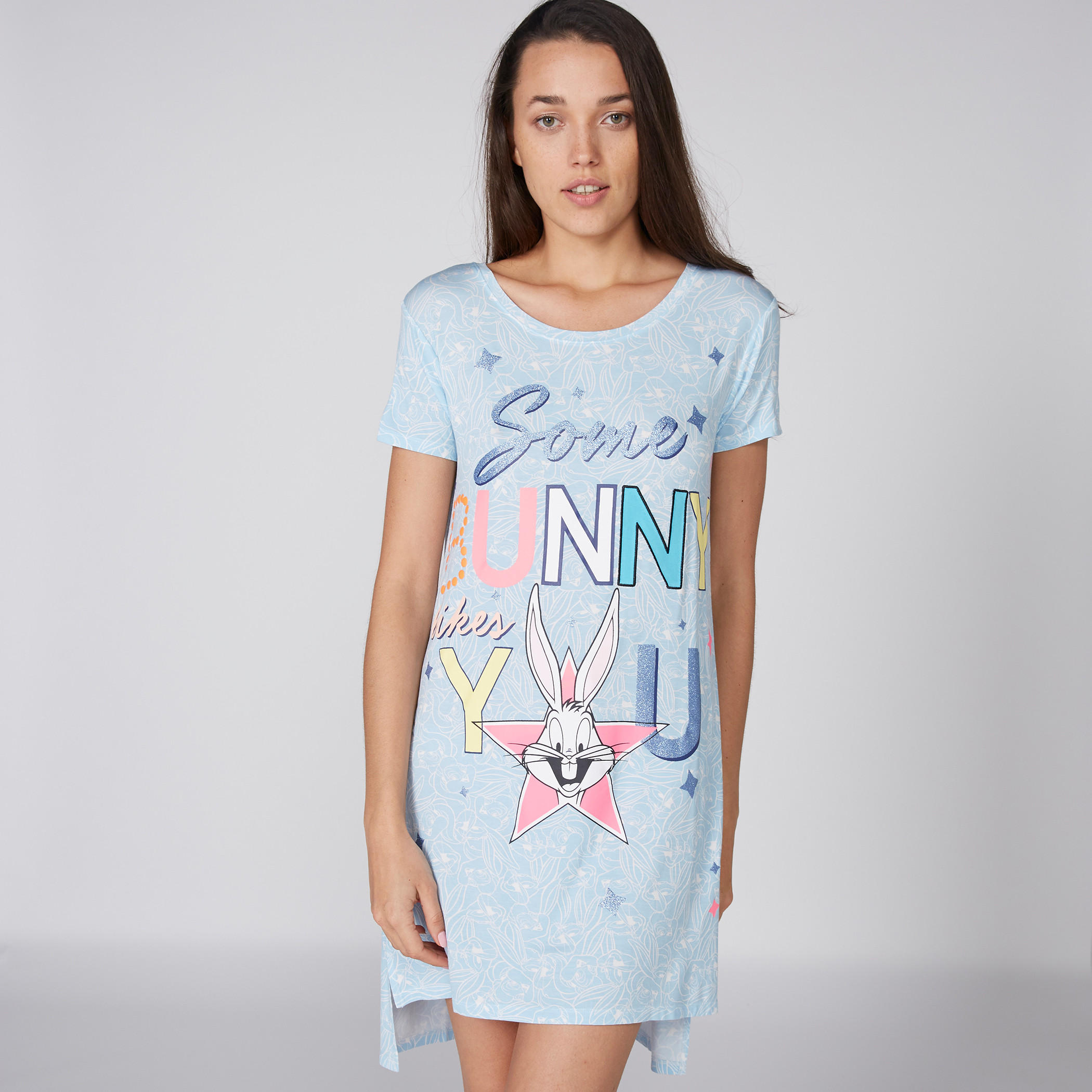 قميص نوم بحوّاف غير مستوية وطبعات-women-clothing-nightwear-nighties-image-2