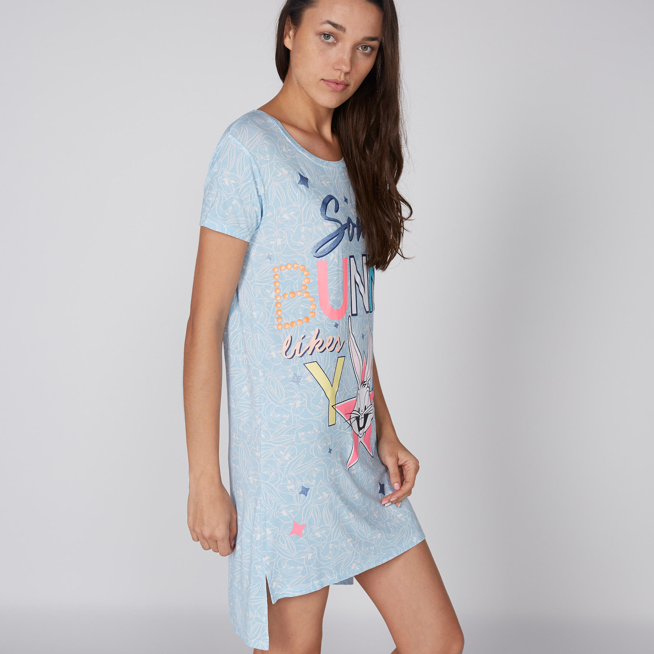 Printed Sleepshirt with High-Low Hem-women-clothing-nightwear-nighties-image-3