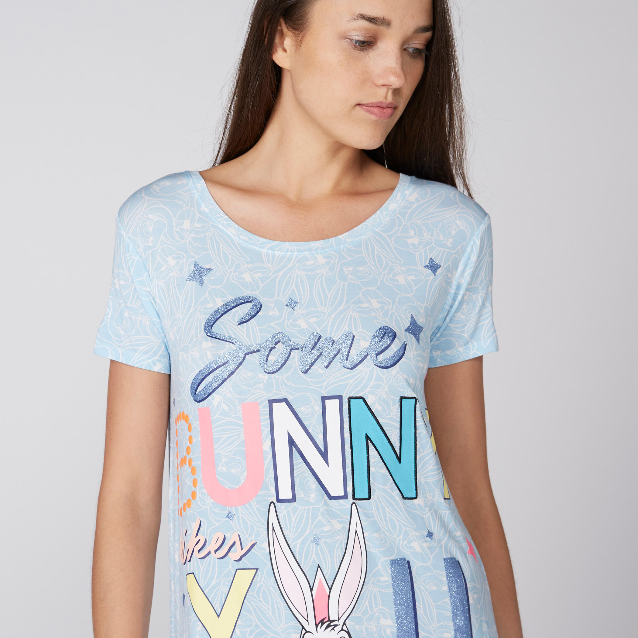 Printed Sleepshirt with High-Low Hem-women-clothing-nightwear-nighties-image-4