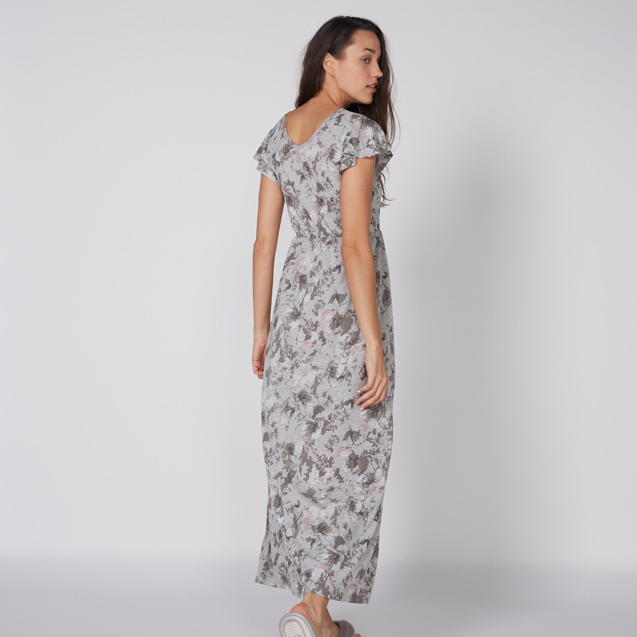 قميص نوم بطبعات وأكمام كاب كشكش-women-clothing-nightwear-nighties-image-2