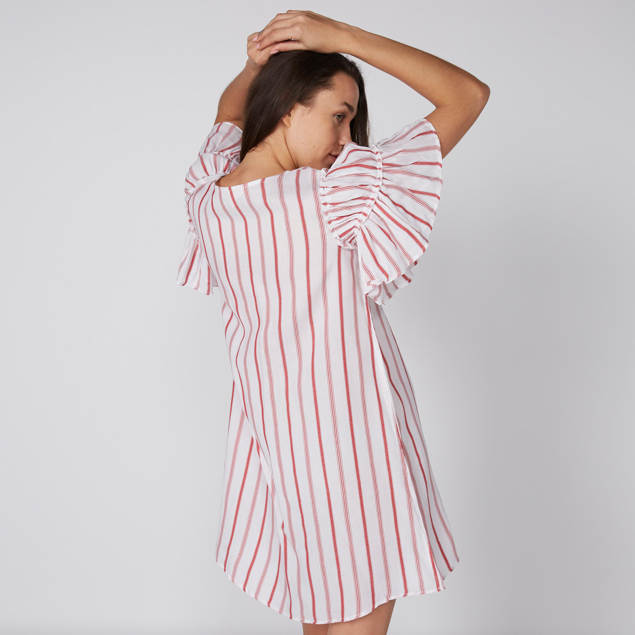 Sleepshirt with Ruffles Detail Sleeves and Tassels on Front-women-clothing-nightwear-nighties-image-4