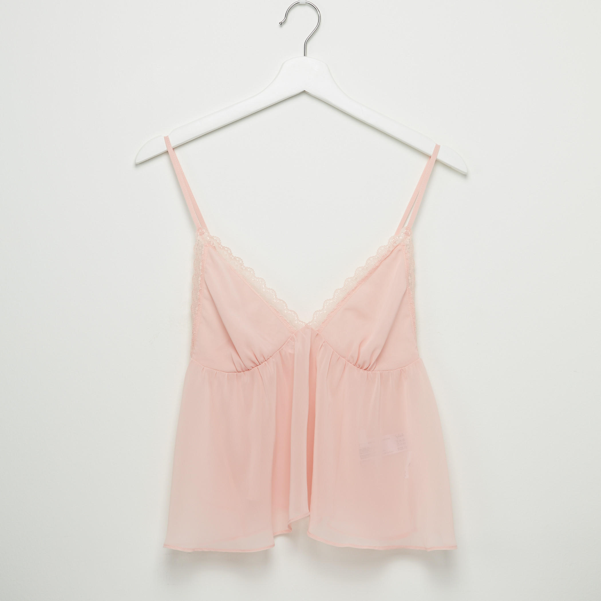 طقم شورت داخلي وبلوزة تانك بتفاصيل دانتيل-women-clothing-nightwear-pyjamas-longsets-image-2