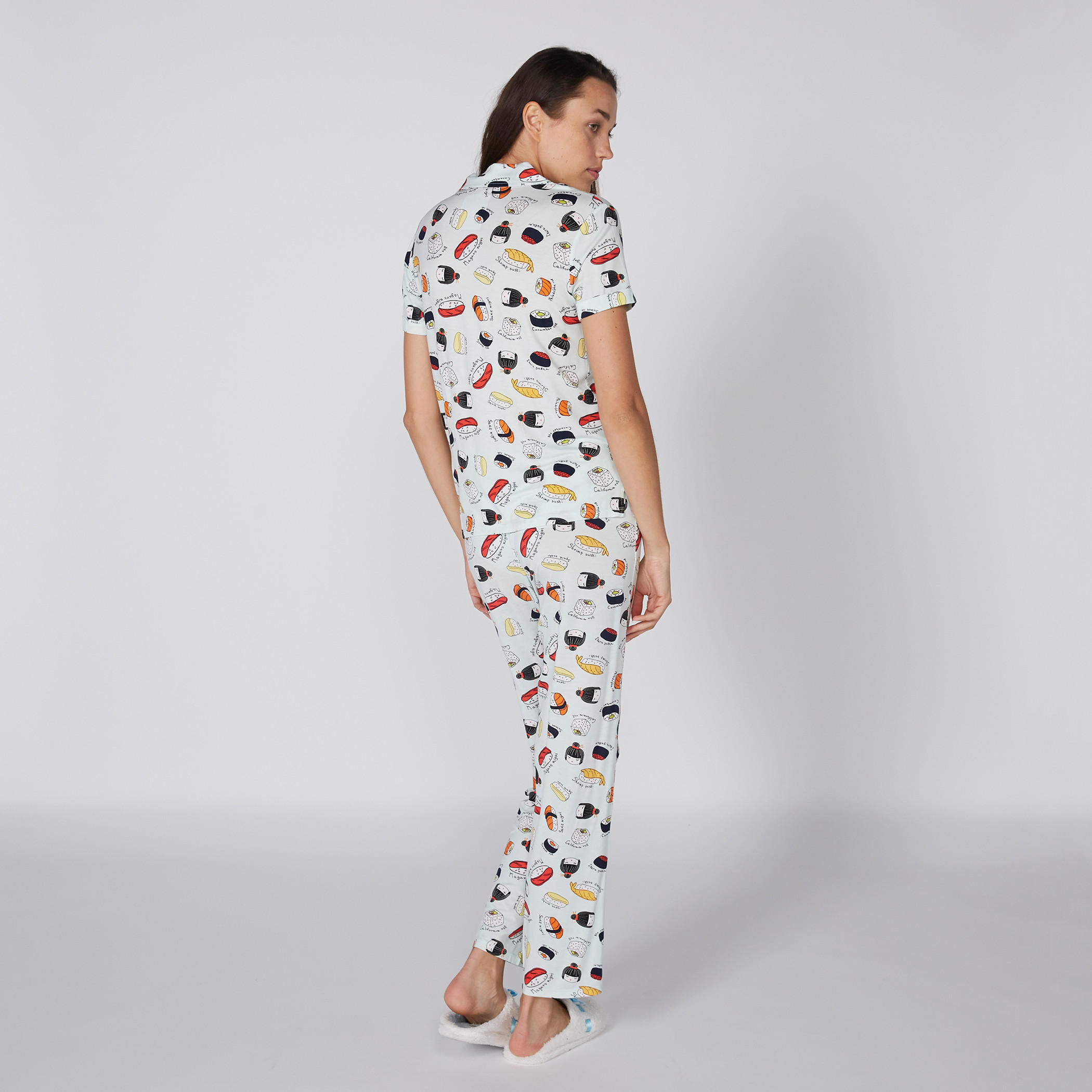طقم بنطال بيجاما وقميص بطبعات-women-clothing-nightwear-pyjamas-longsets-image-2