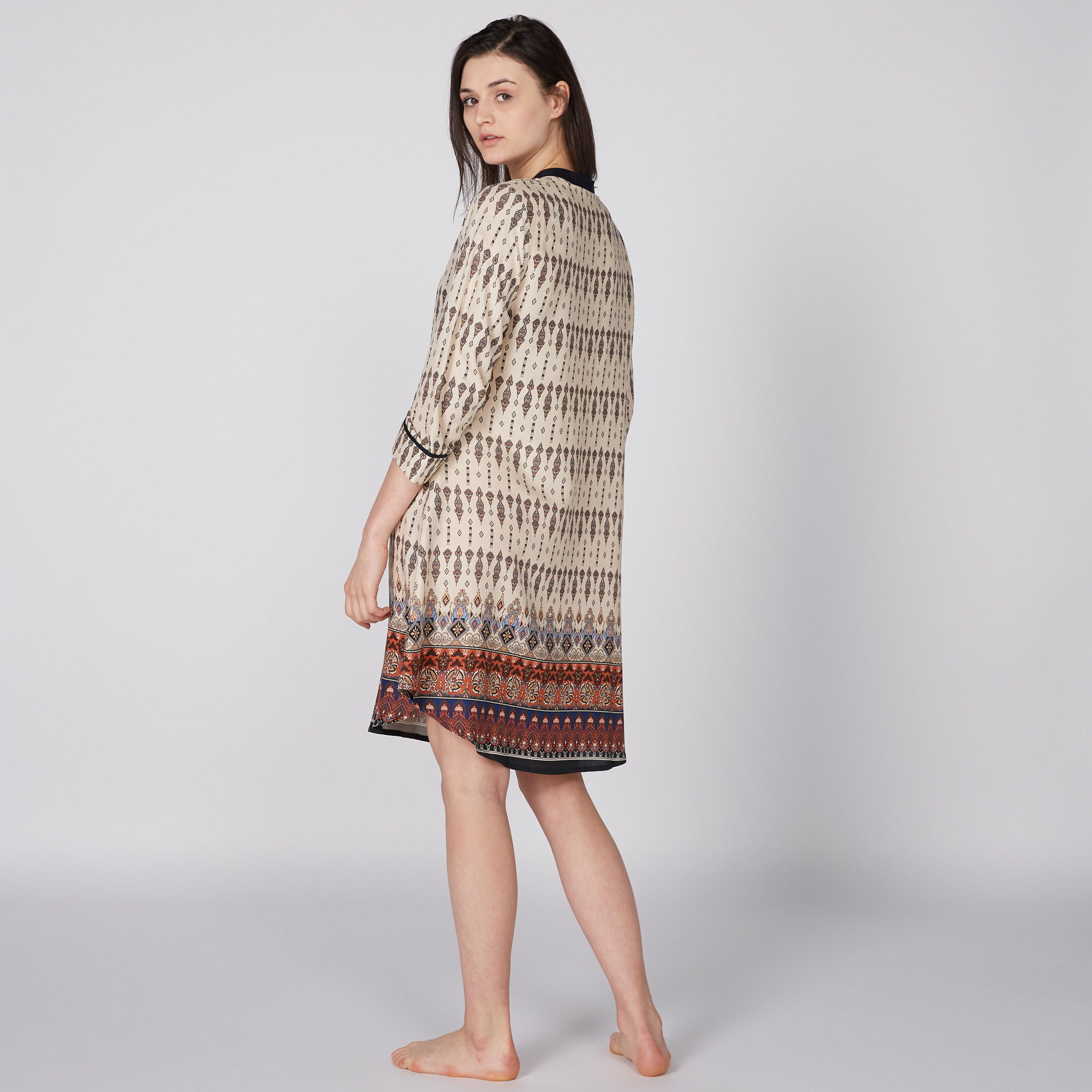 قميص نوم بأكمام 3/4 ورباط - طقم من قطعتين-women-clothing-nightwear-pyjamas-tops-image-5