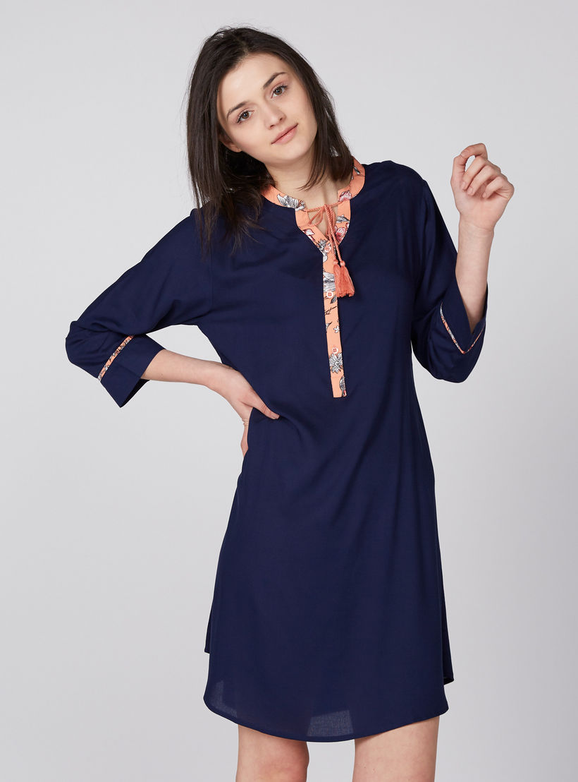 Printed Sleep Dress with 3/4 Sleeves - Set of 2-women-clothing-nightwear-pyjamas-tops-image-2