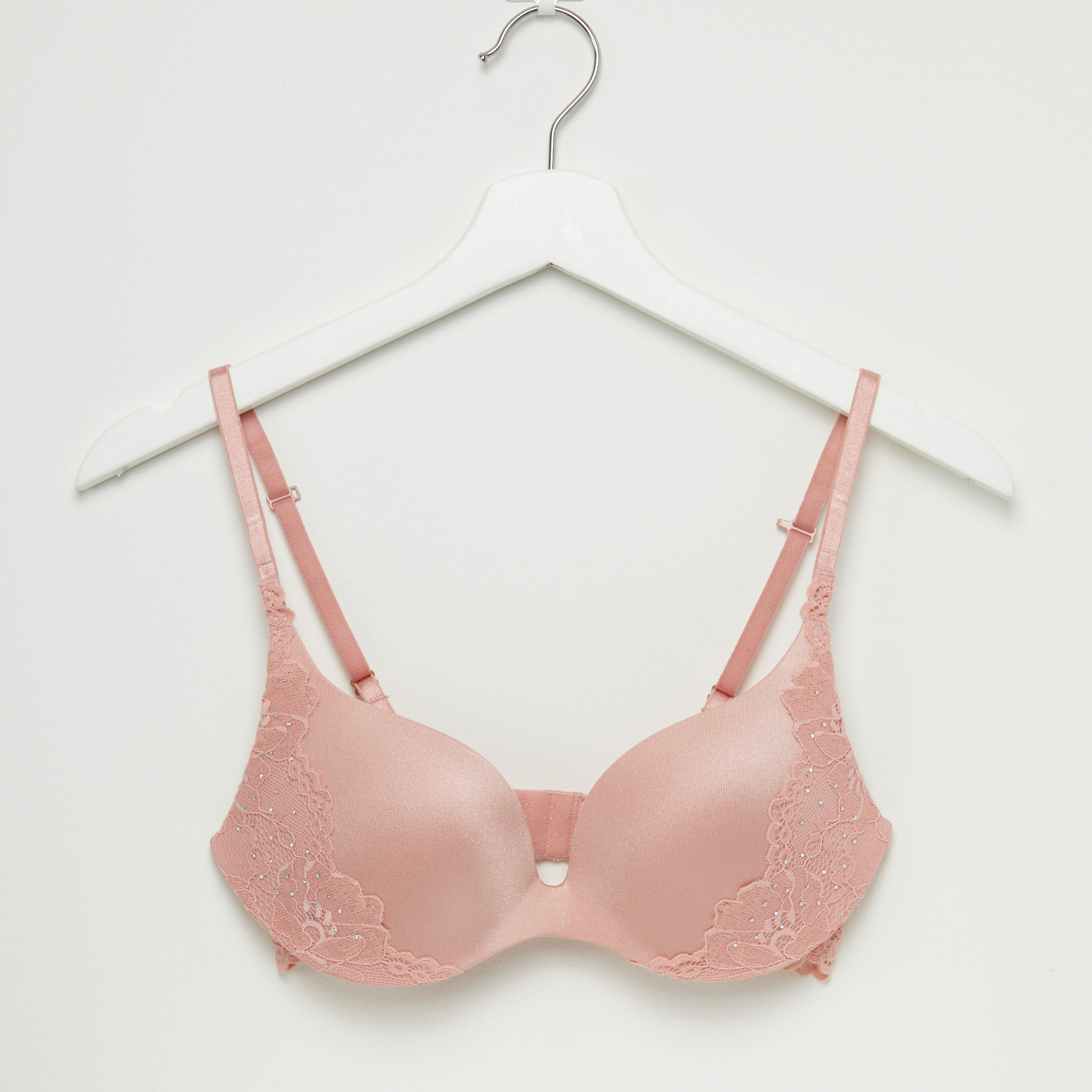 Lace Detail Padded Bra-women-clothing-lingerie-bras-image-1