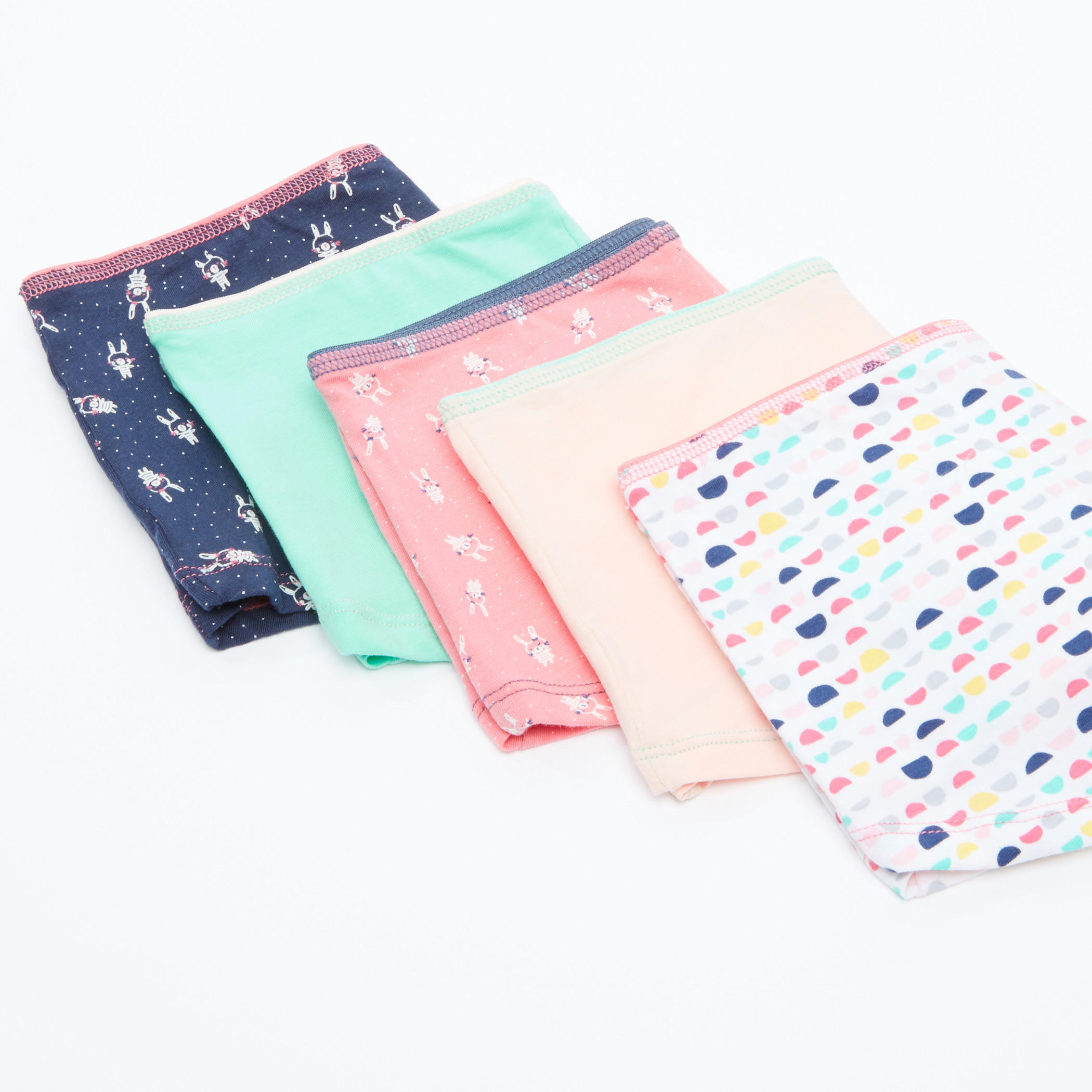 سراويل داخلية متنوعة بخصر مطّاطي - طقم من 5 قطع-women-clothing-lingerie-panties-image-3