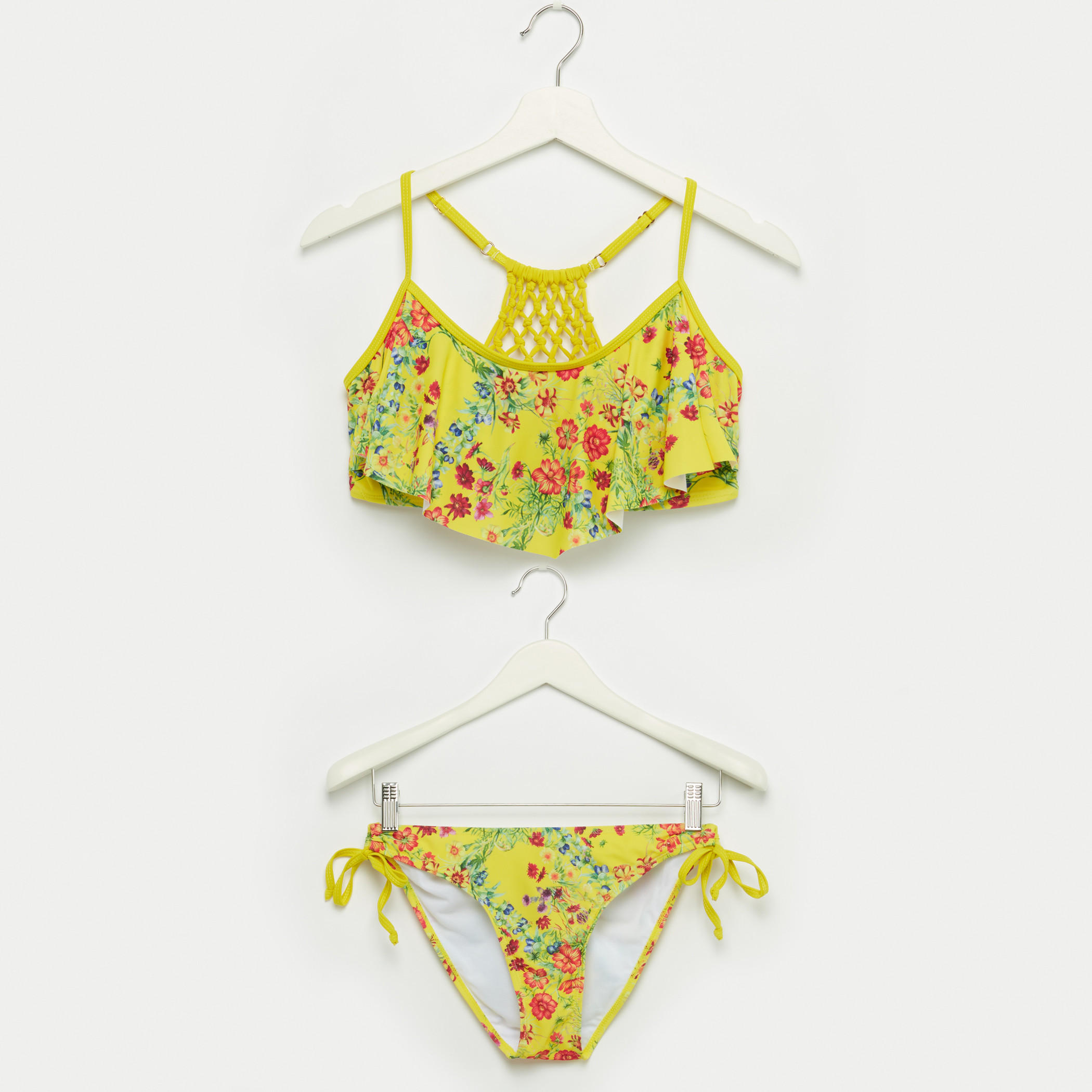 طقم سراويل بيكيني برباط وصدريّة بطبعات أزهار-women-clothing-swimandbeach-bikinis-image-1