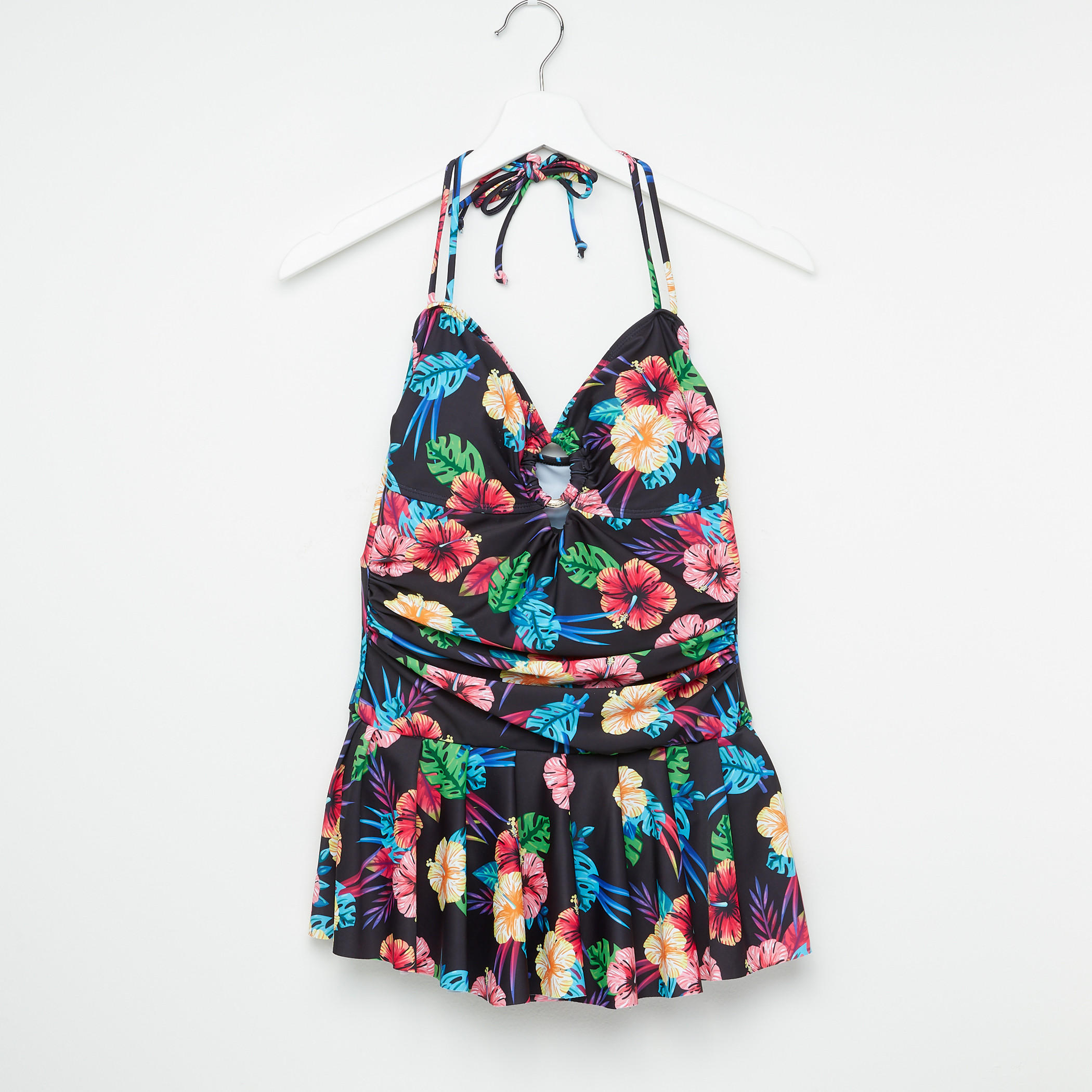 بدلة سباحة قطعة واحدة برباط إغلاق وطبعات-women-clothing-swimandbeach-swimsuits-image-1