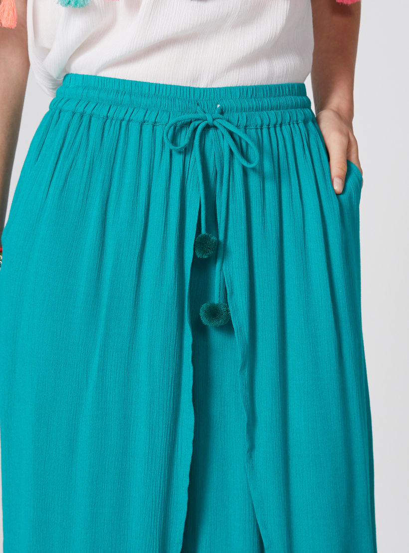 بنطال واسع الساقين بخصر مطاطي ورباط-women-clothing-bottoms-trousers-image-4