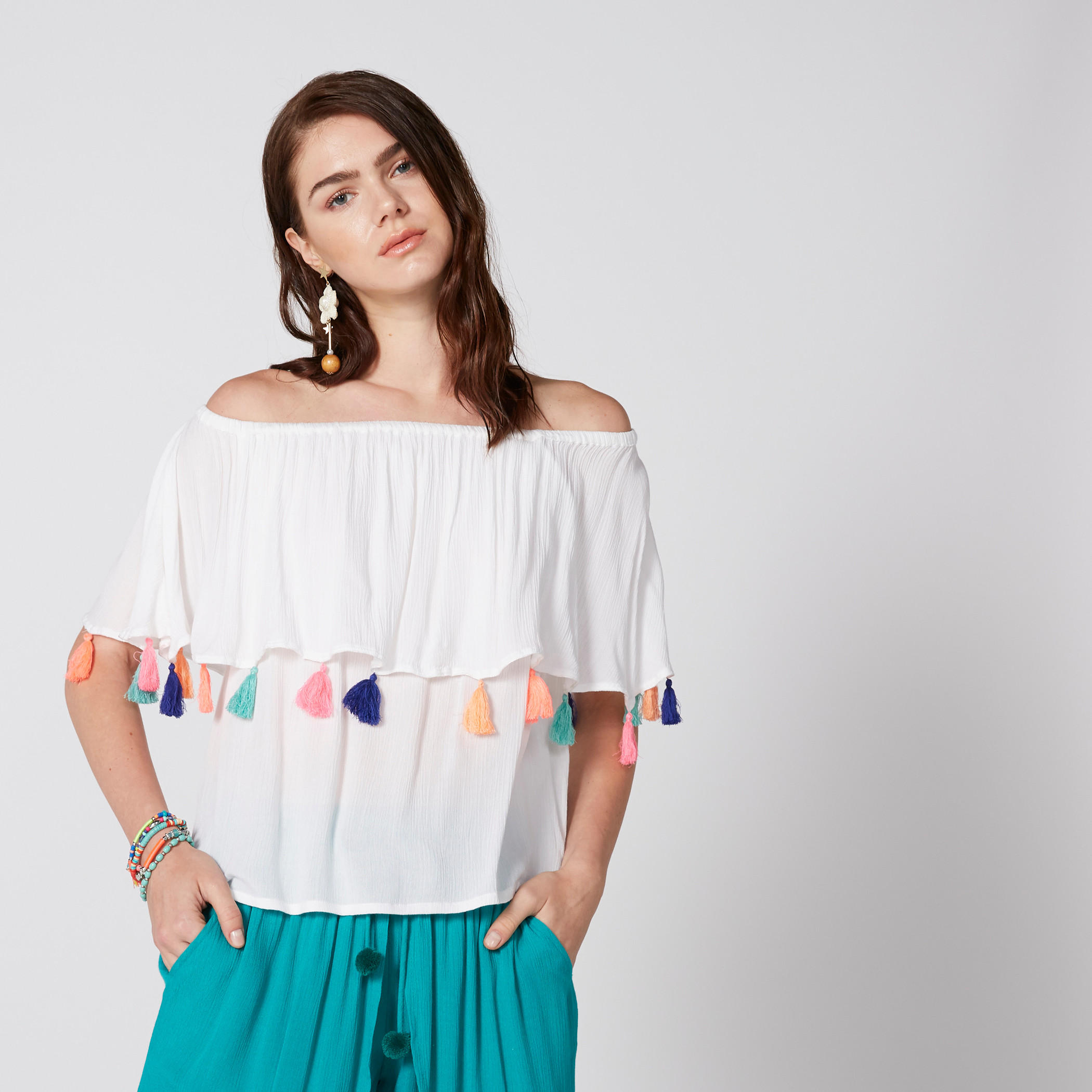 Off Shoulder Top with Tassles-women-clothing-shirtsandblouses-blouses-image-3