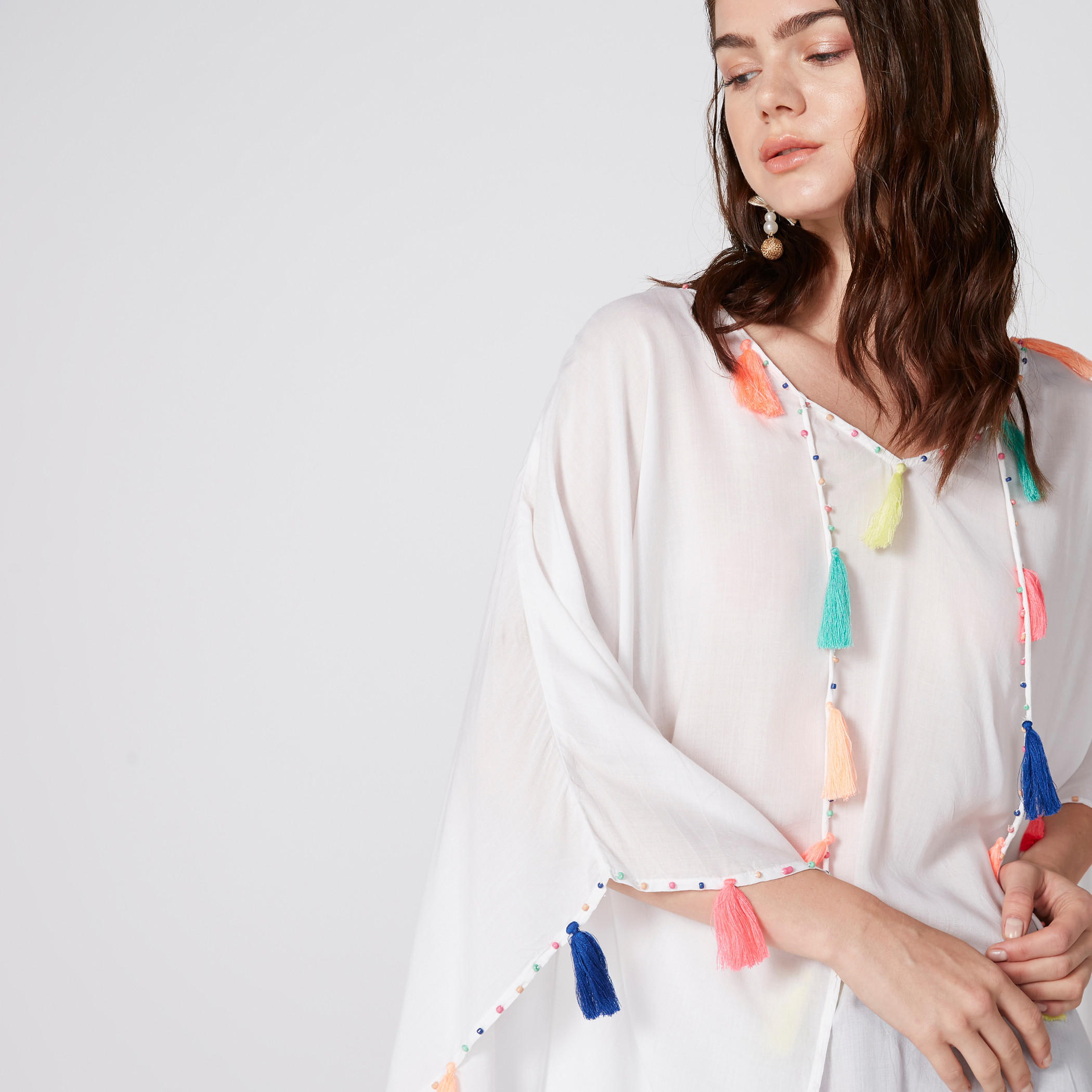 V-Neck Kaftan with Tassels-women-clothing-shirtsandblouses-blouses-image-4