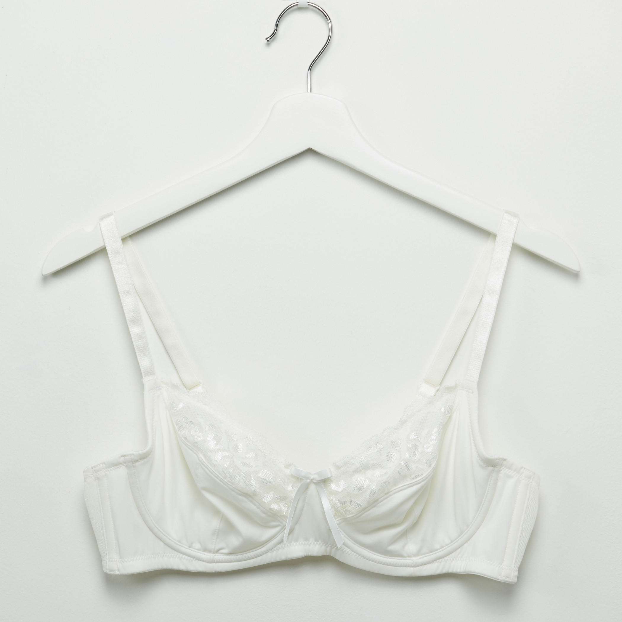 صدريّة تيشيرت بمشبك إغلاق وتفاصيل دانتيل-women-clothing-lingerie-bras-image-1