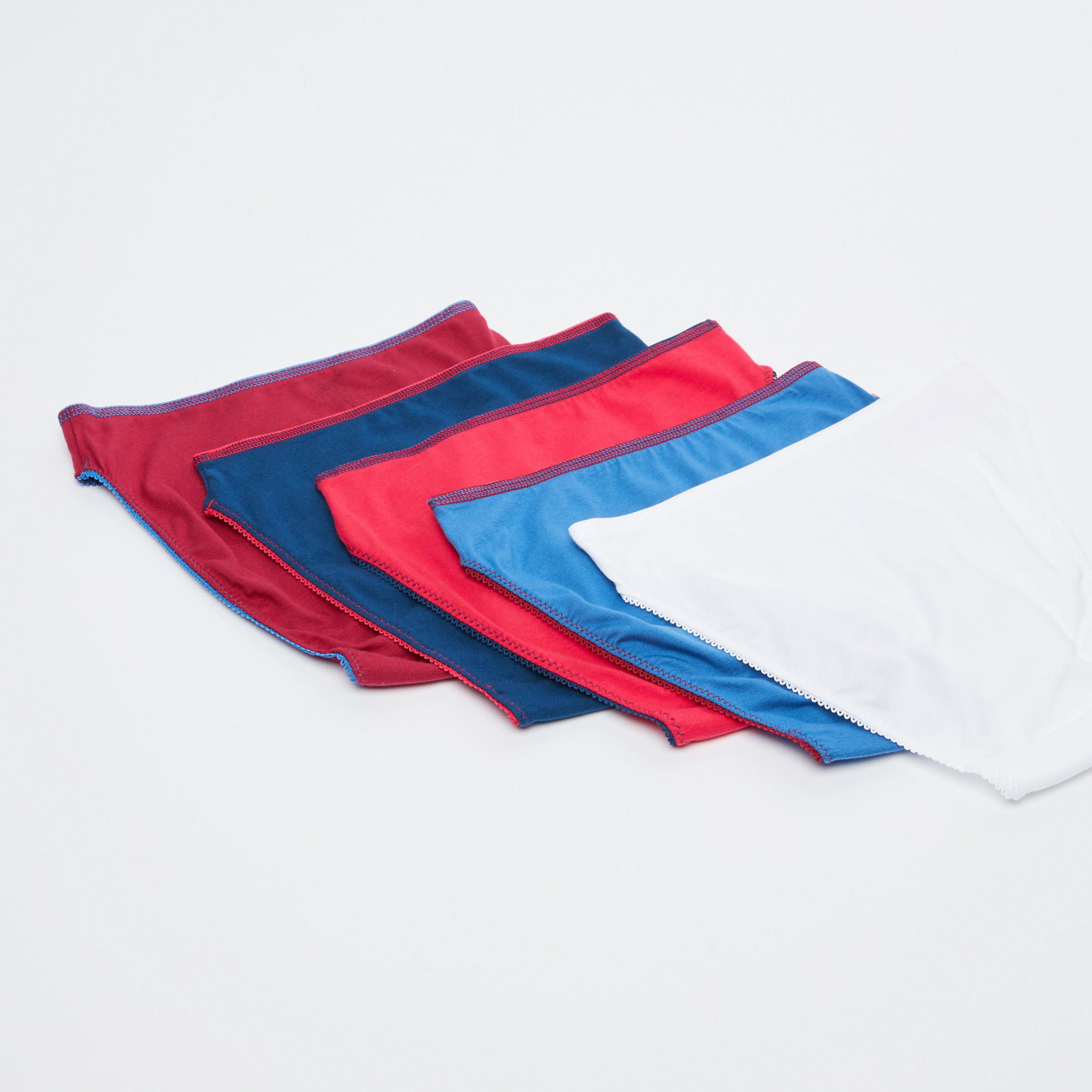 سراويل داخلية بخصر مطّاطي ودرزات - طقم من 5 قطع-women-clothing-lingerie-panties-image-3