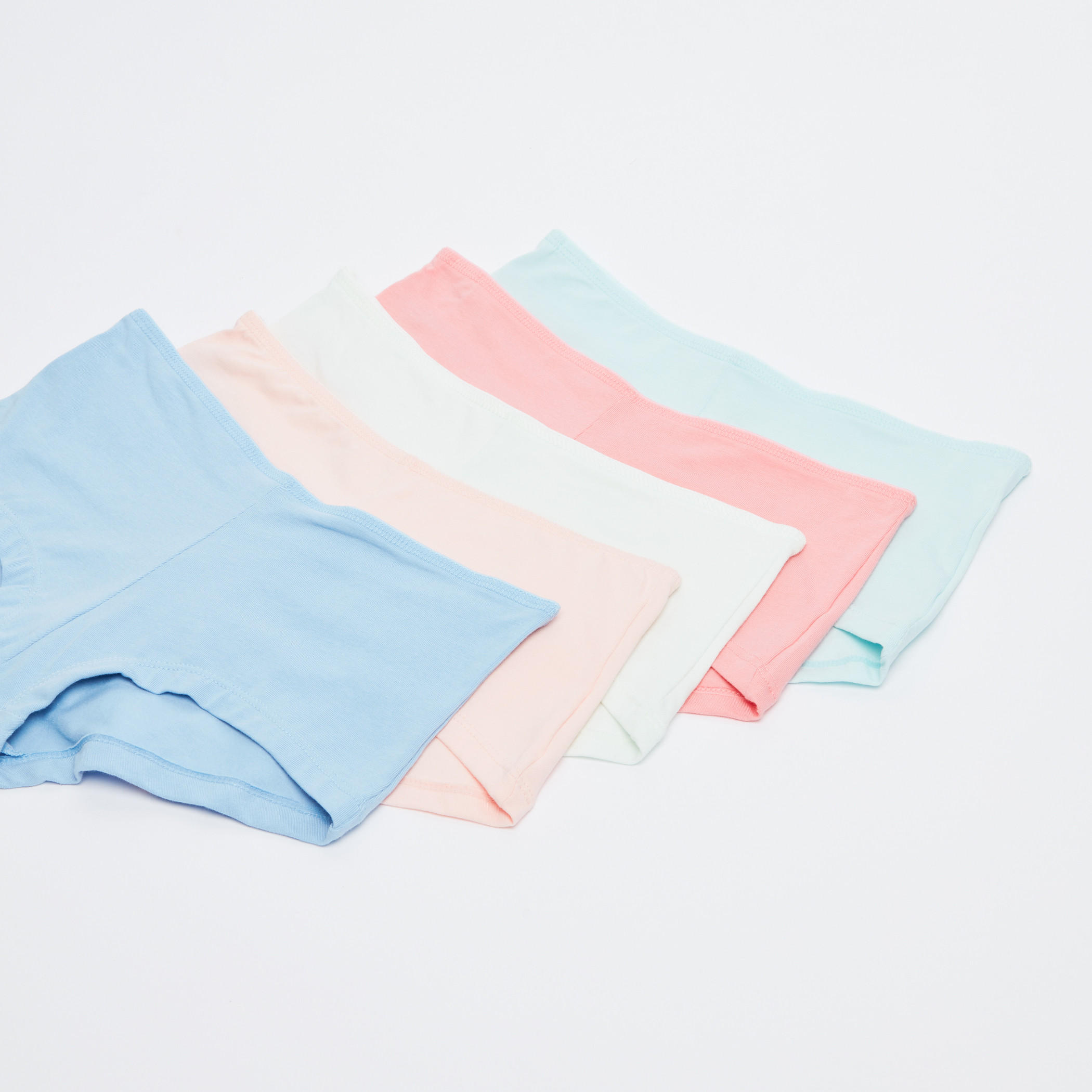 Stitch Detail Boyshorts with Elasticised Waistband - Set of 5-women-clothing-lingerie-panties-image-1